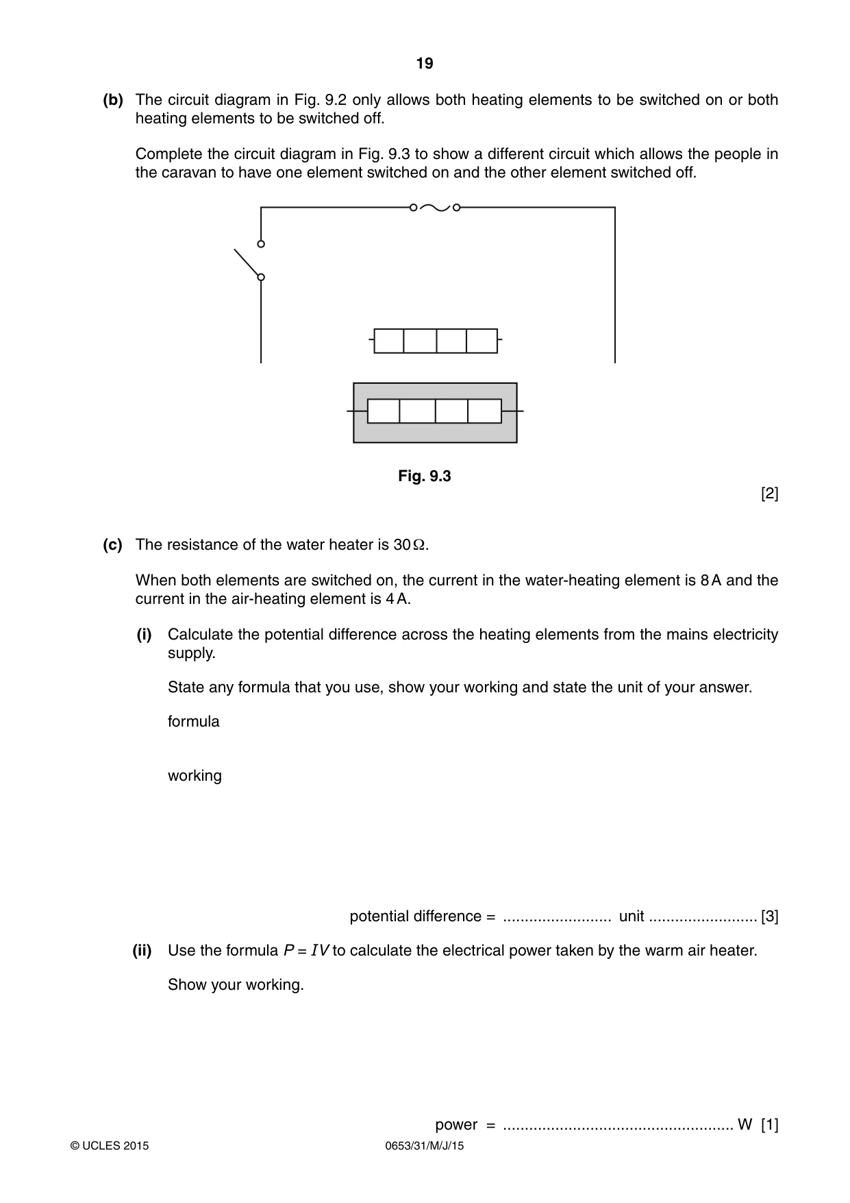 Cambridge IGCSE Science - Combined 0653 2015 May/June Paper 3 · Variant 1 question paper, page 19 of 20
