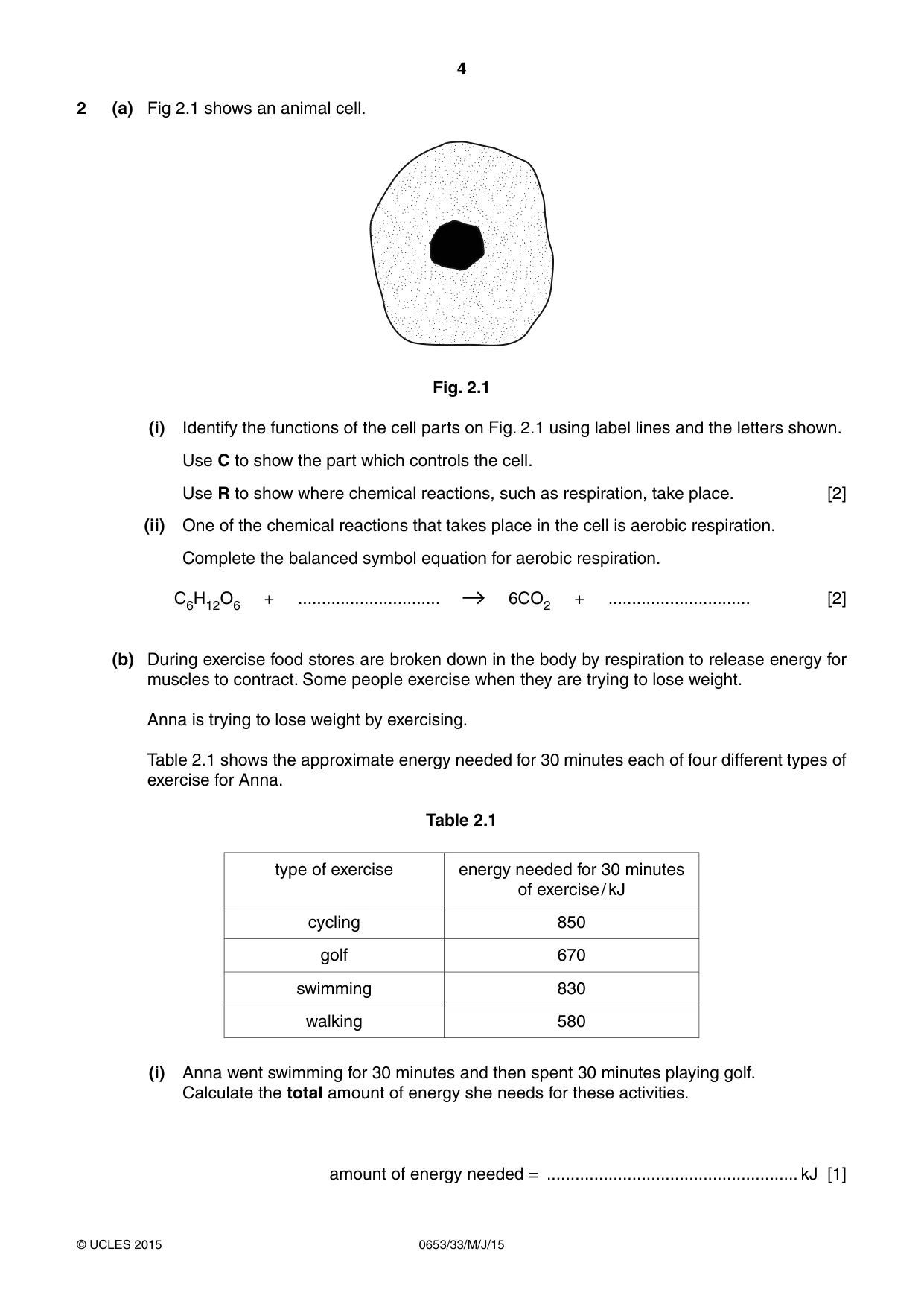 Cambridge IGCSE Science - Combined 0653 2015 May/June Paper 3 · Variant 3 question paper, page 4 of 20