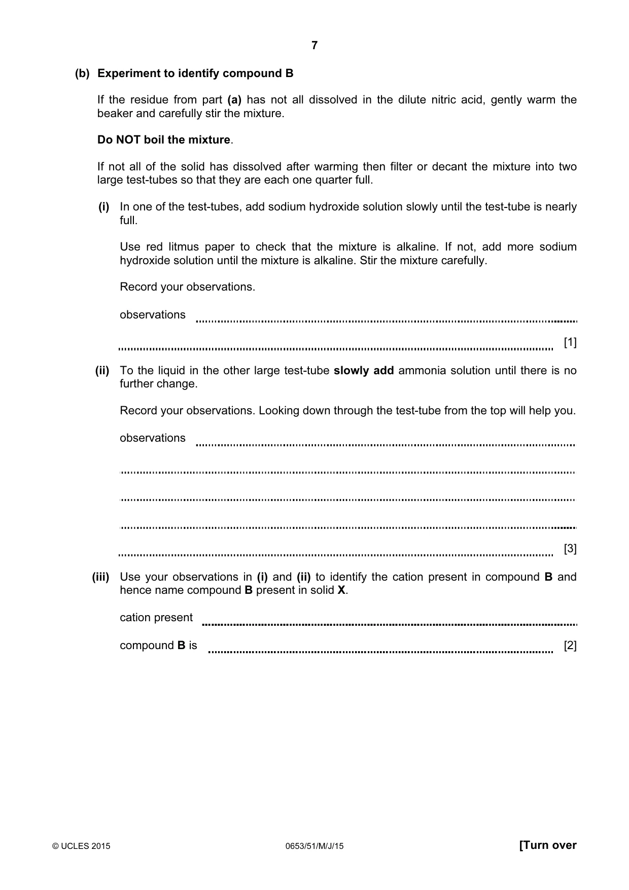 Cambridge IGCSE Science - Combined 0653 2015 May/June Paper 5 · Variant 1 question paper, page 7 of 12
