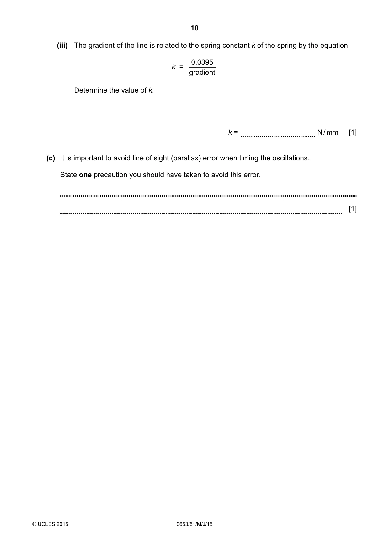 Cambridge IGCSE Science - Combined 0653 2015 May/June Paper 5 · Variant 1 question paper, page 10 of 12