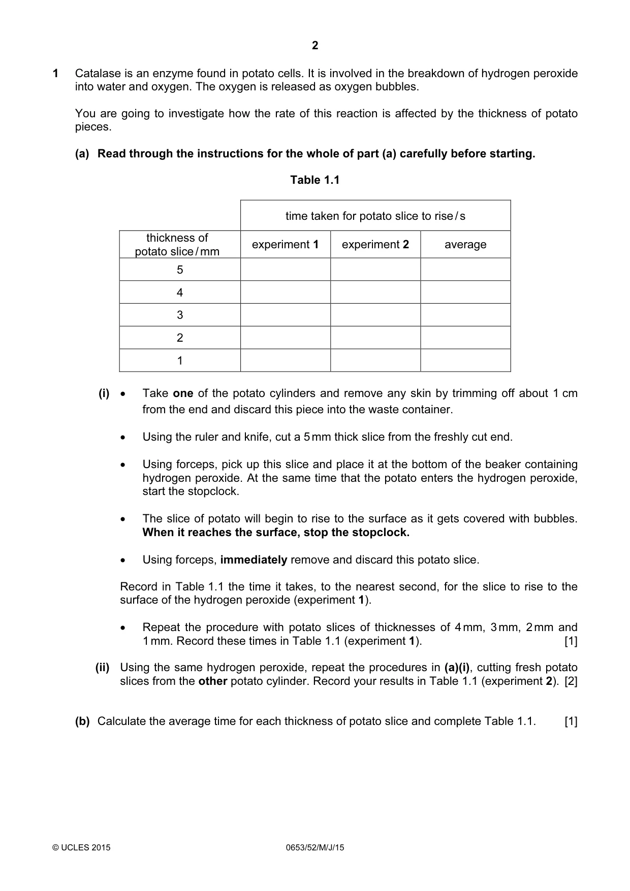 Cambridge IGCSE Science - Combined 0653 2015 May/June Paper 5 · Variant 2 question paper, page 2 of 12