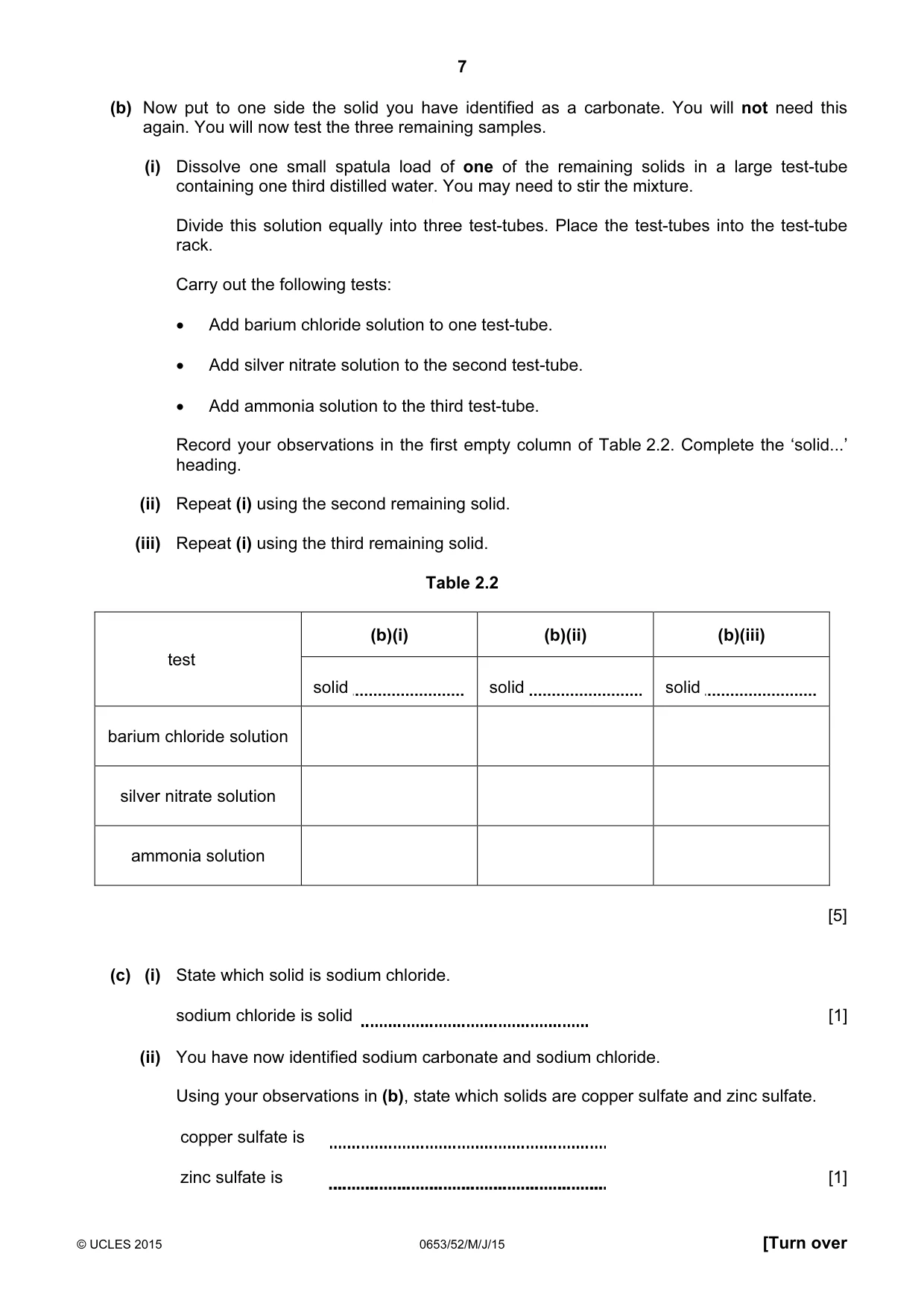 Cambridge IGCSE Science - Combined 0653 2015 May/June Paper 5 · Variant 2 question paper, page 7 of 12
