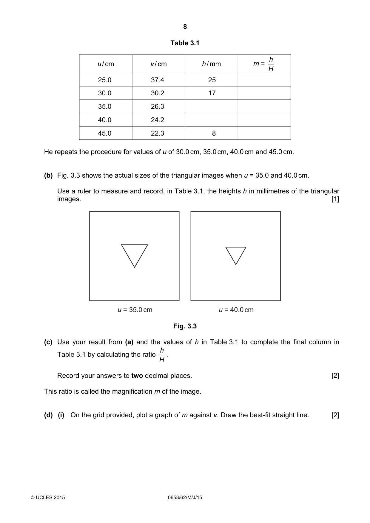 Cambridge IGCSE Science - Combined 0653 2015 May/June Paper 6 · Variant 2 question paper, page 8 of 20