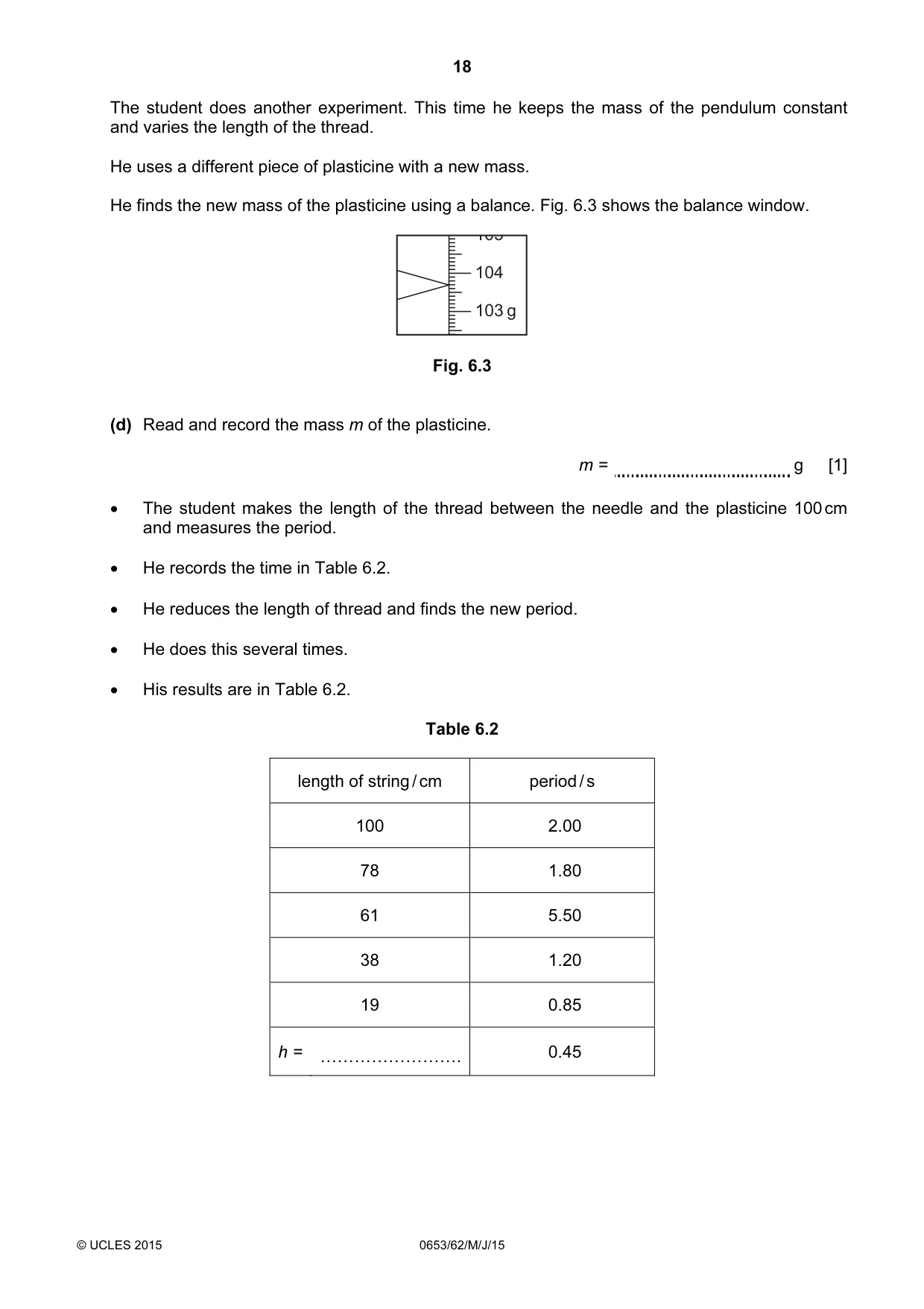 Cambridge IGCSE Science - Combined 0653 2015 May/June Paper 6 · Variant 2 question paper, page 18 of 20