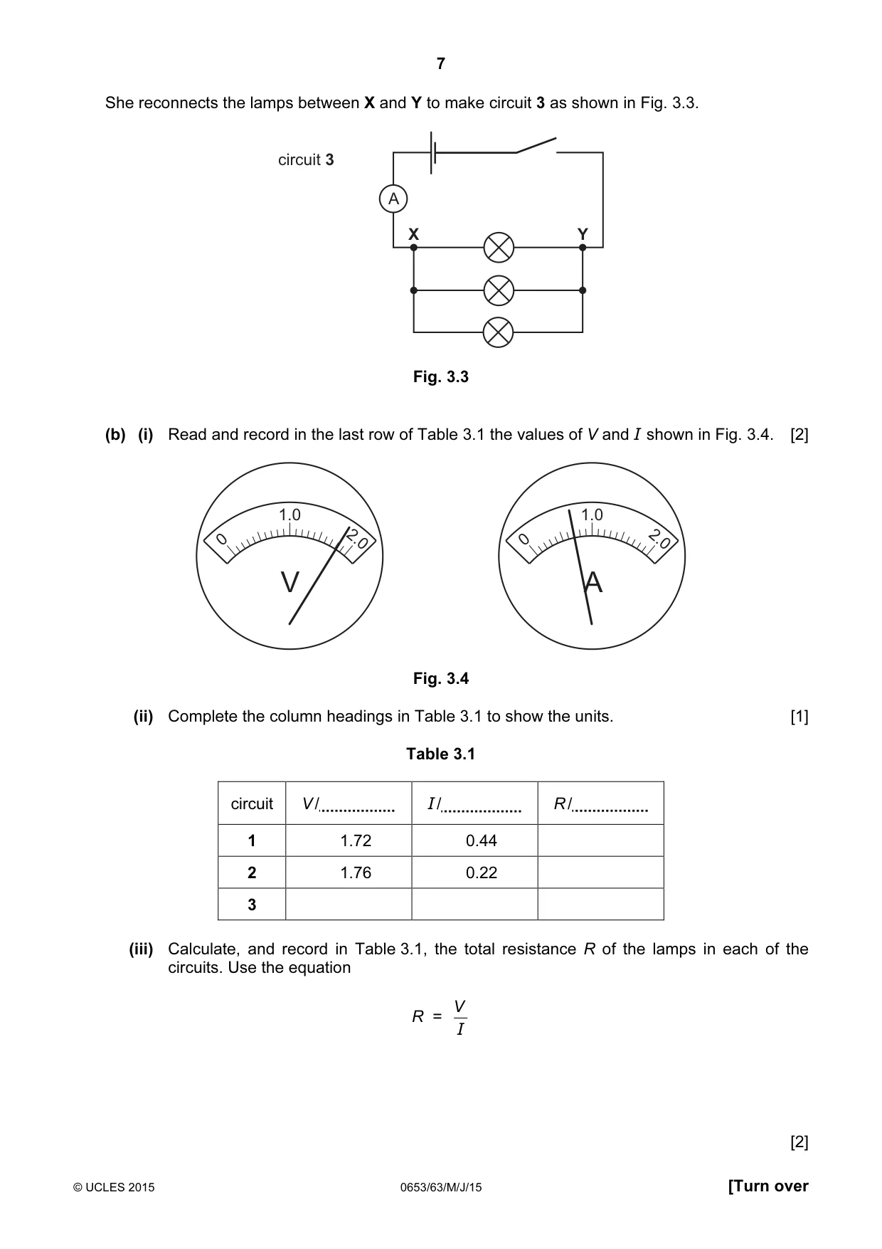 Cambridge IGCSE Science - Combined 0653 2015 May/June Paper 6 · Variant 3 question paper, page 7 of 20
