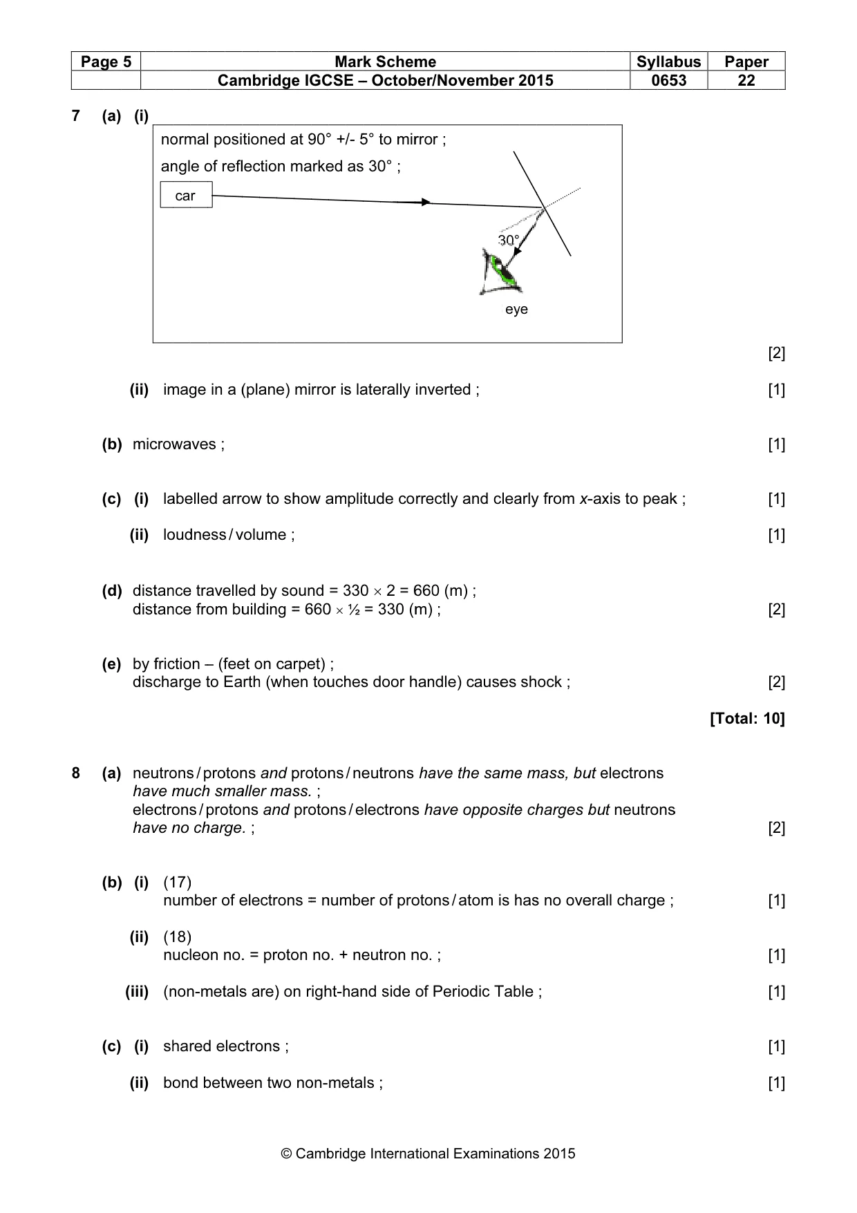 Mark scheme, page 5 of 6