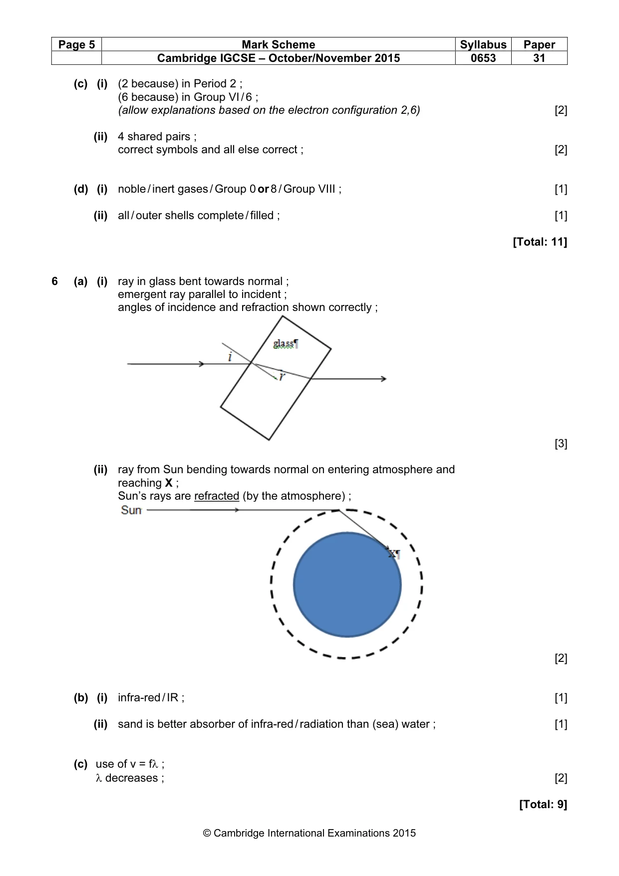 Mark scheme, page 5 of 6