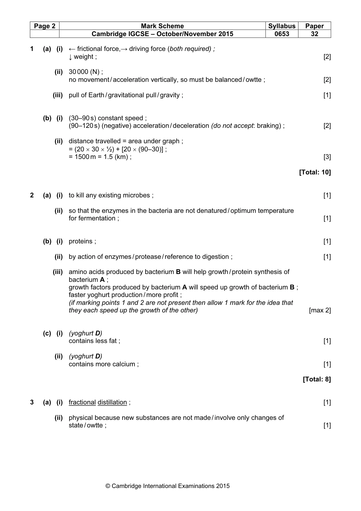 Mark scheme, page 2 of 6