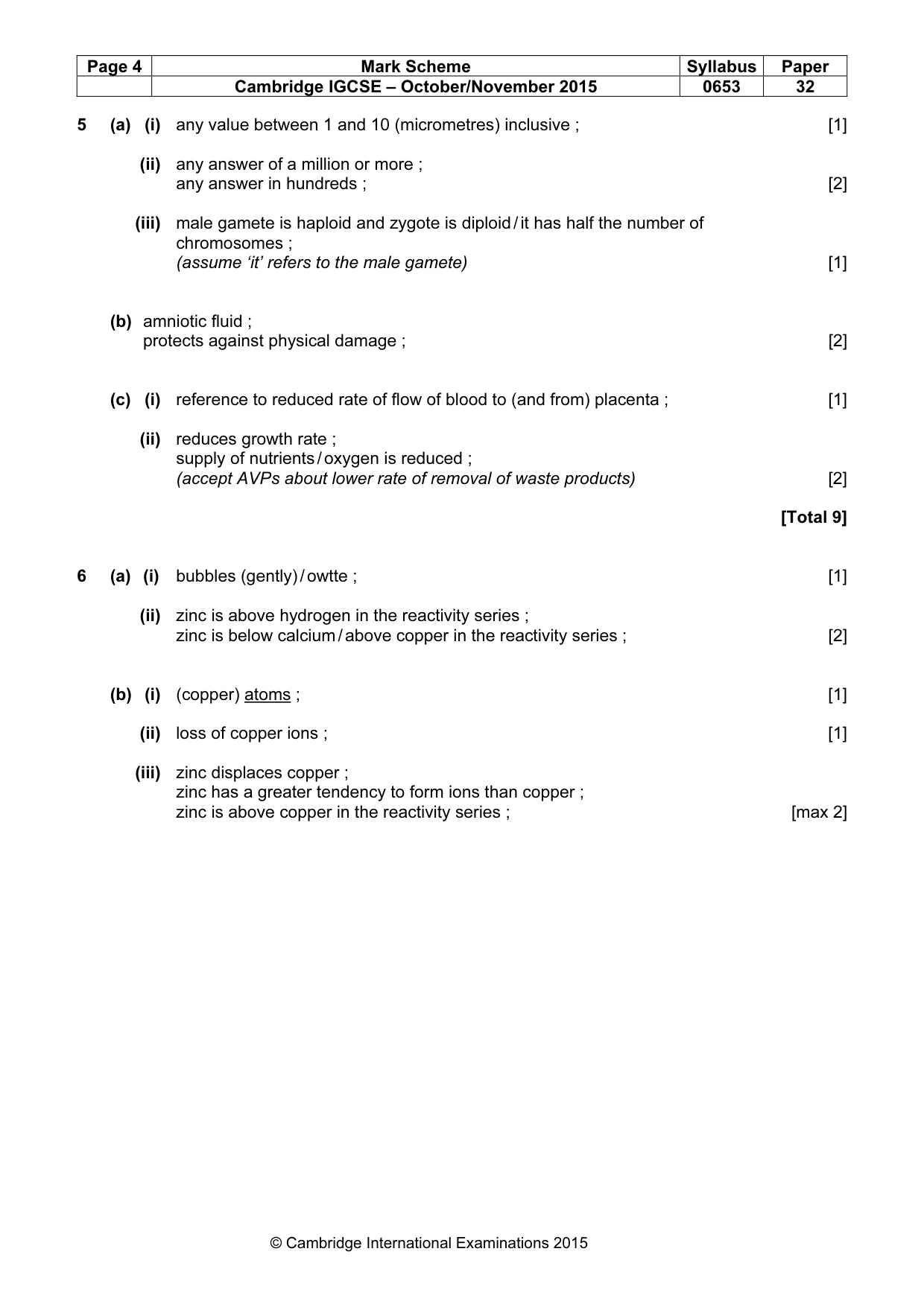 Mark scheme, page 4 of 6