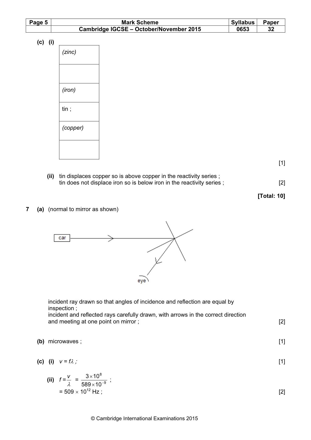 Mark scheme, page 5 of 6
