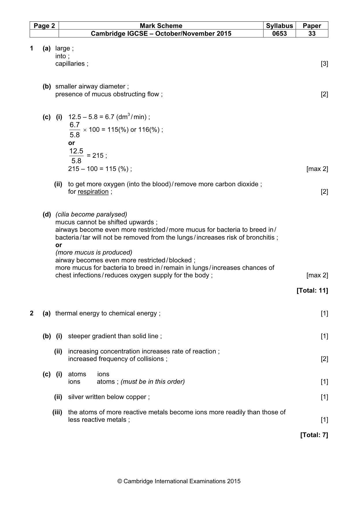 Mark scheme, page 2 of 6
