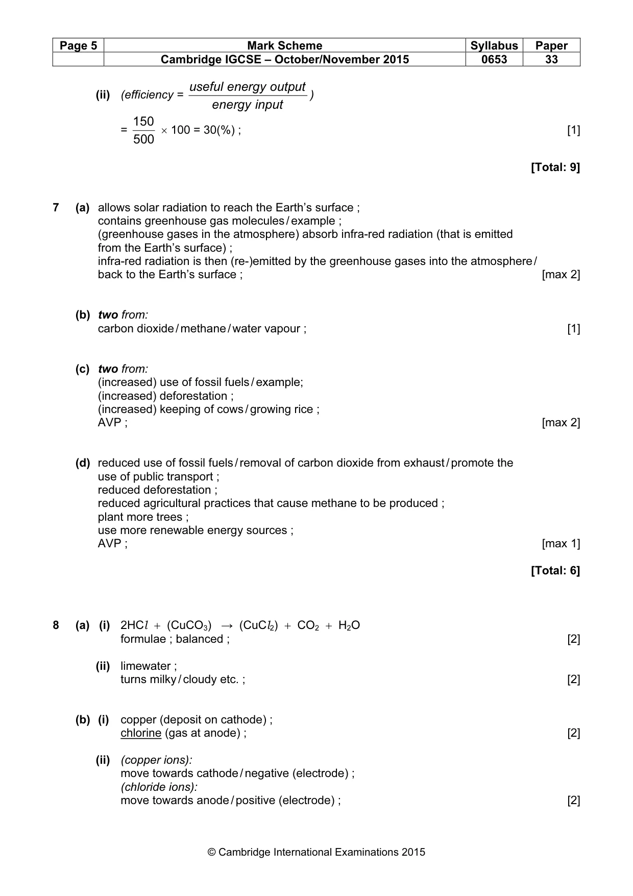 Mark scheme, page 5 of 6