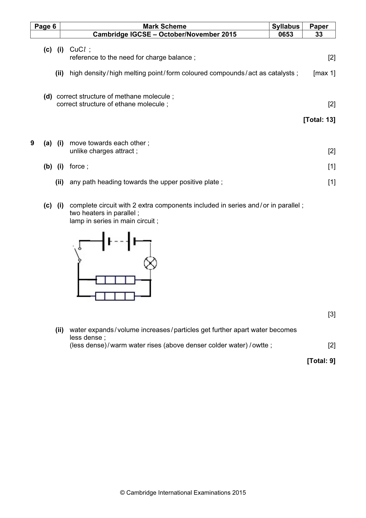 Mark scheme, page 6 of 6