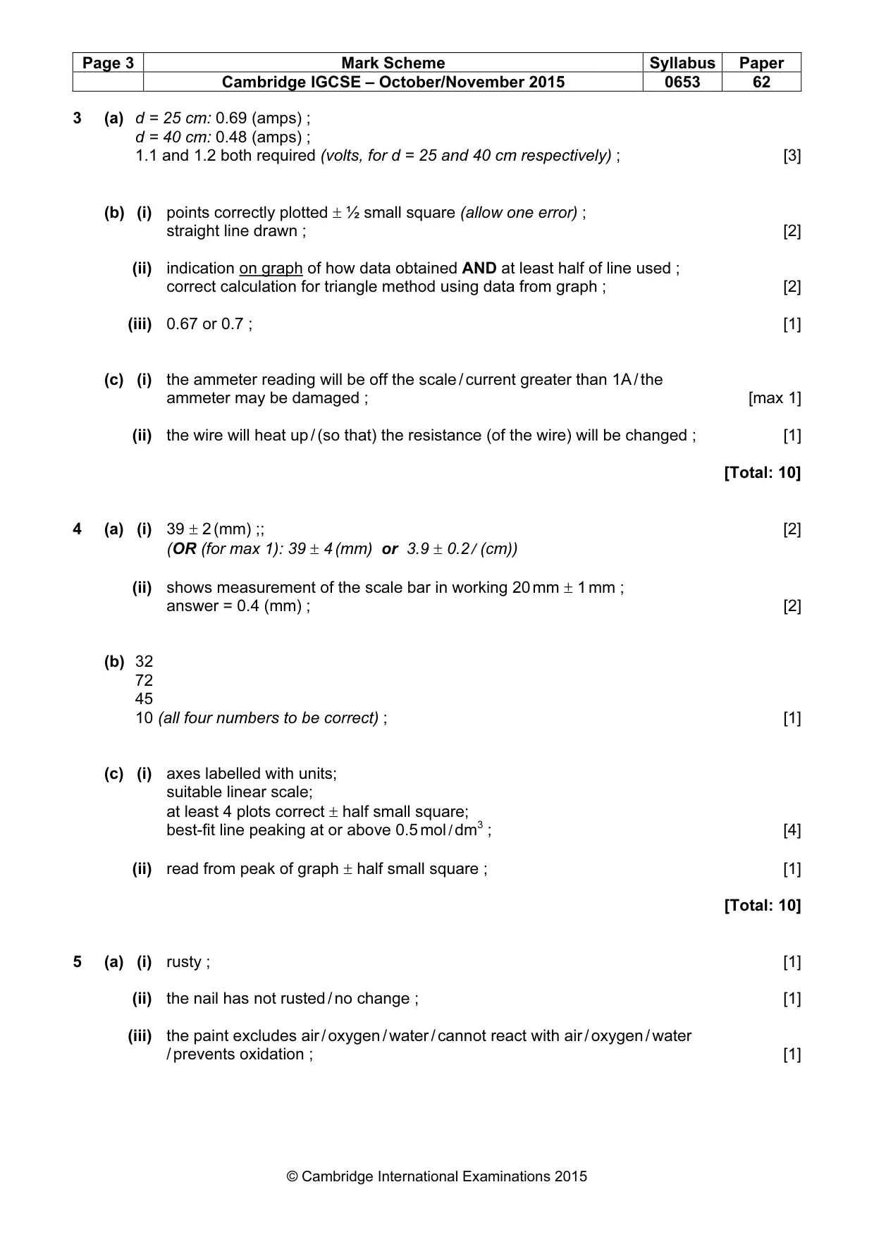 Mark scheme, page 3 of 4