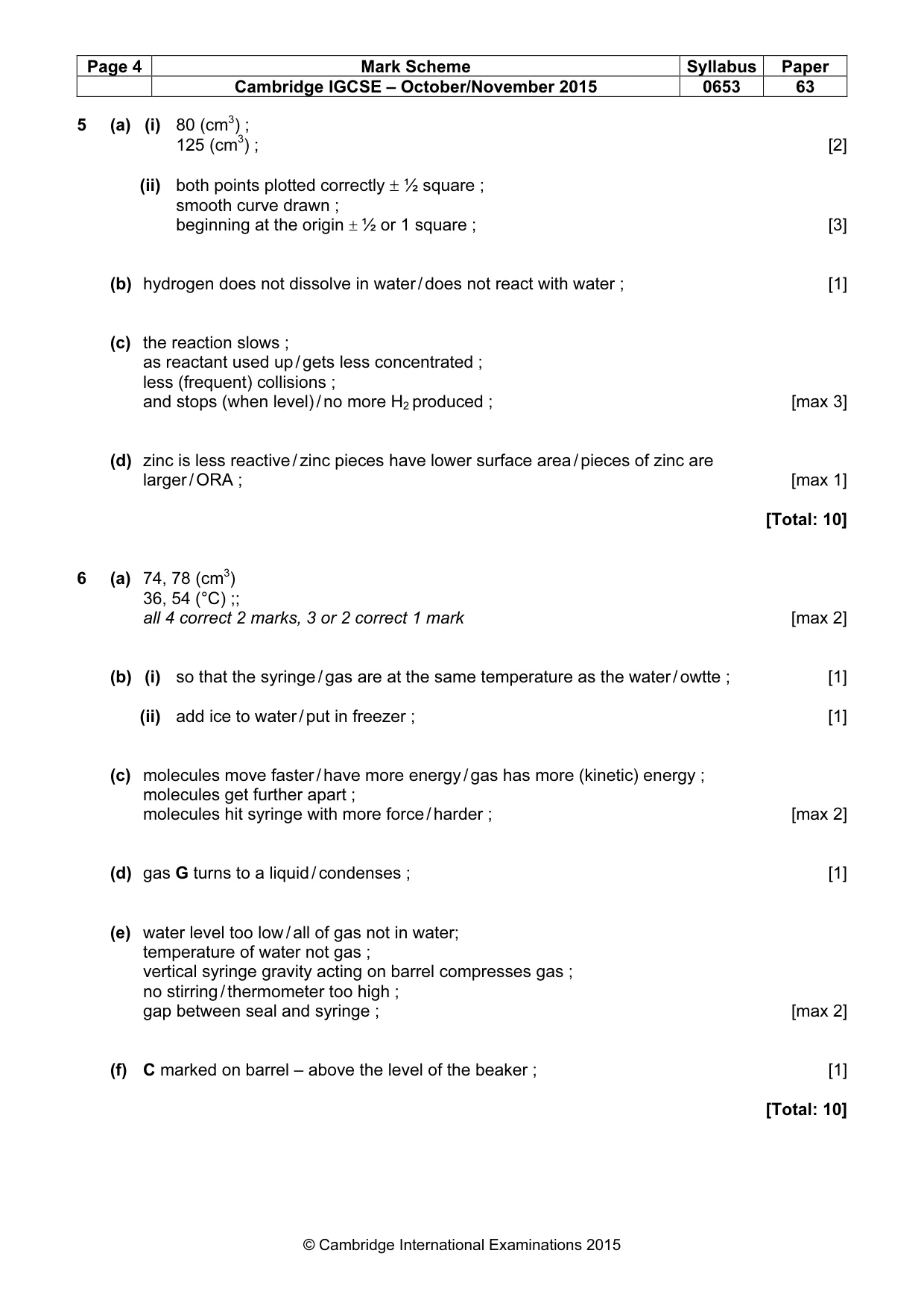 Mark scheme, page 4 of 4
