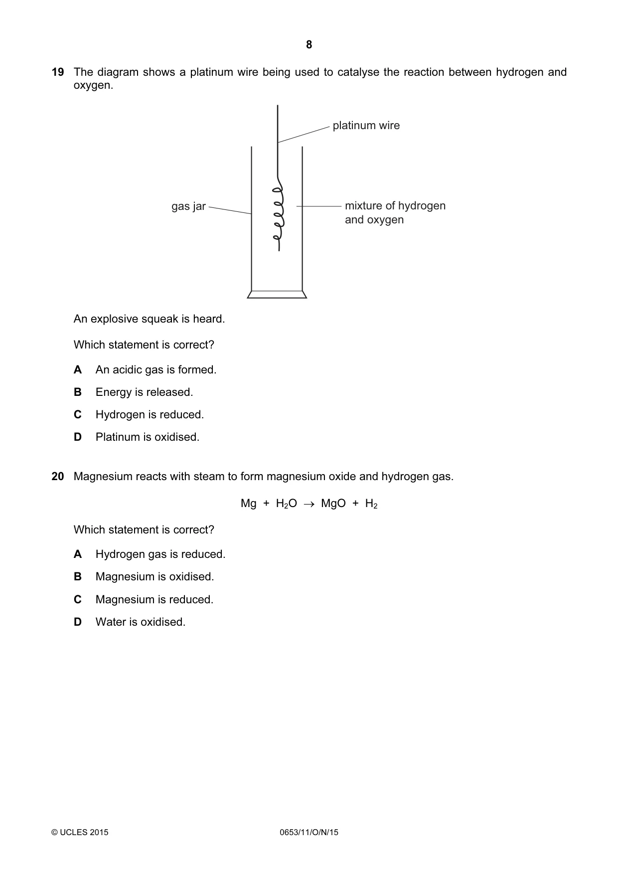 Cambridge IGCSE Science - Combined 0653 2015 Oct/Nov Paper 1 · Variant 1 question paper, page 8 of 16