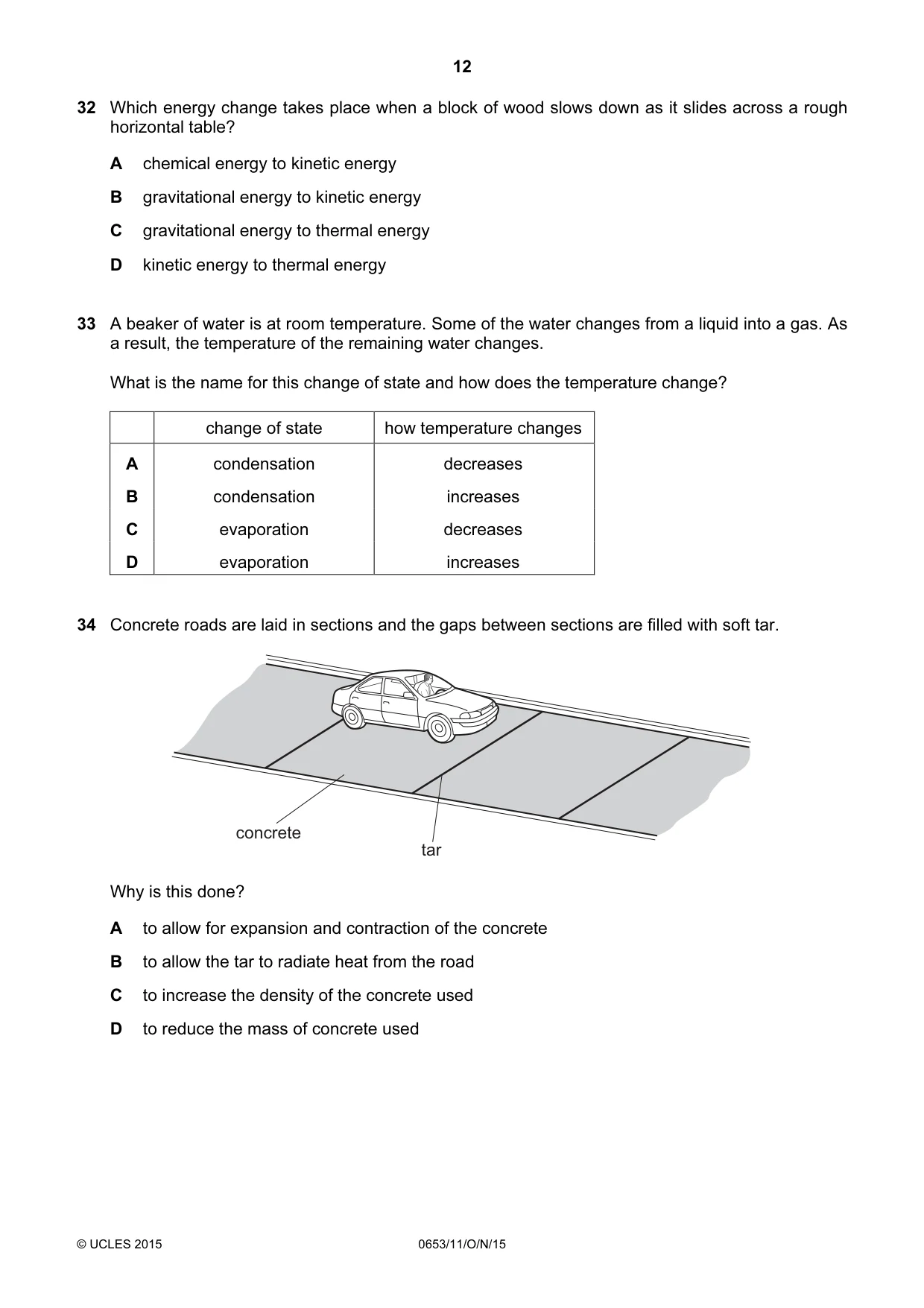 Cambridge IGCSE Science - Combined 0653 2015 Oct/Nov Paper 1 · Variant 1 question paper, page 12 of 16