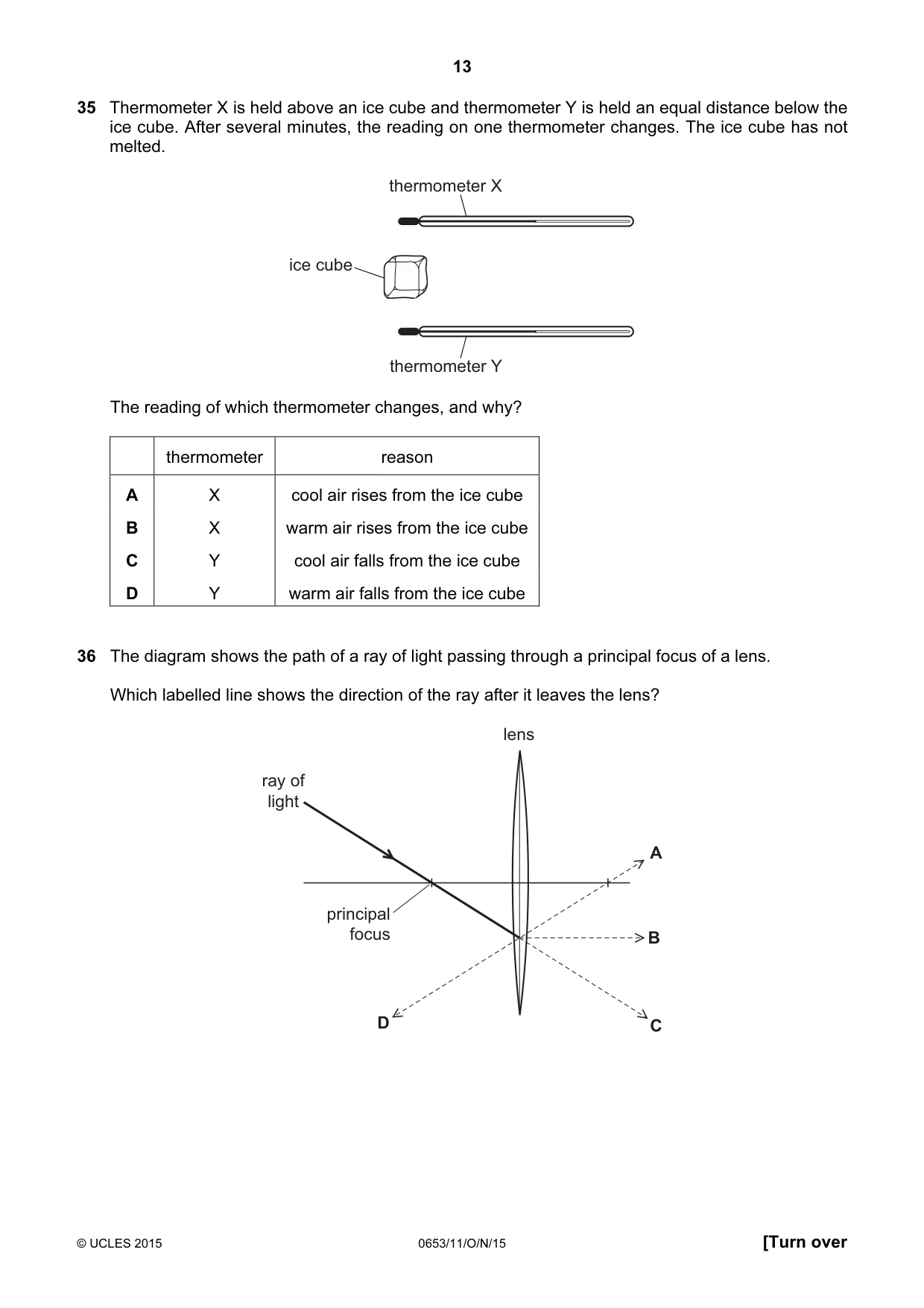 Cambridge IGCSE Science - Combined 0653 2015 Oct/Nov Paper 1 · Variant 1 question paper, page 13 of 16