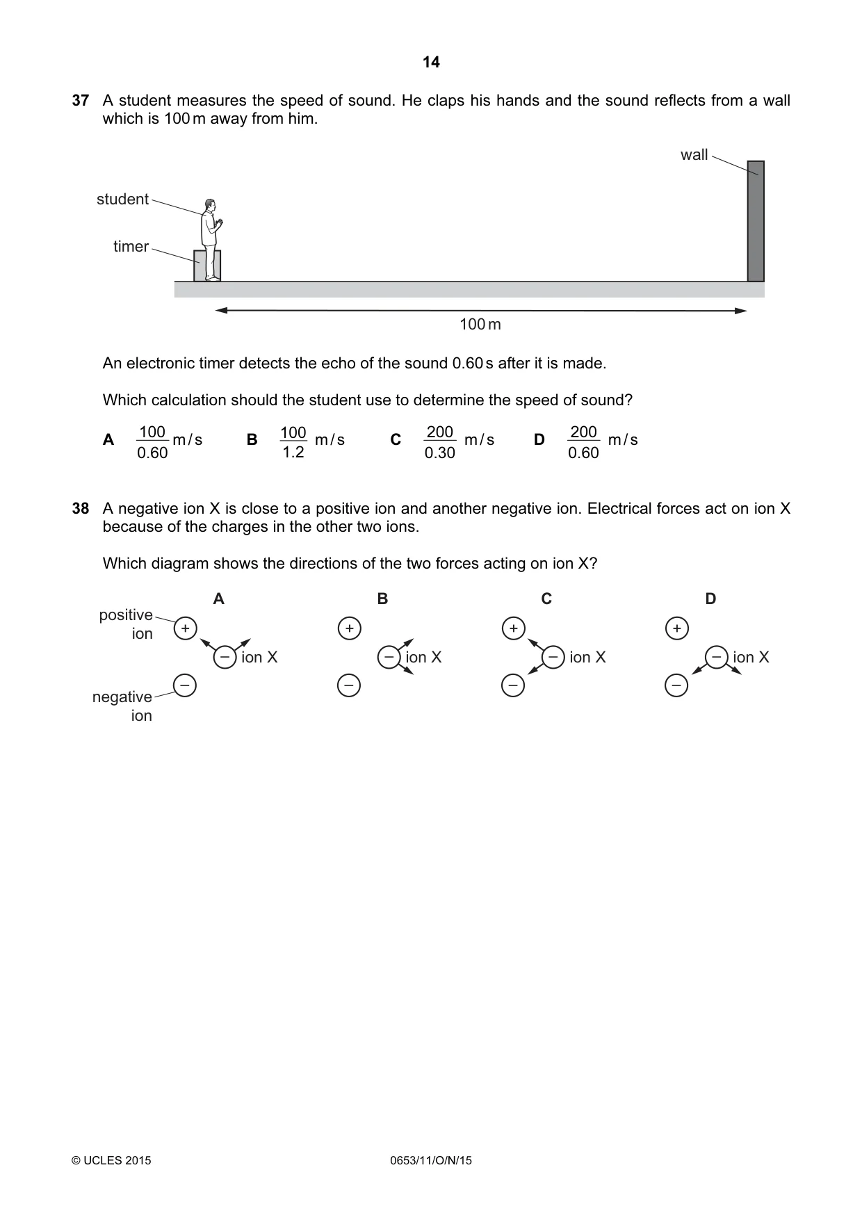 Cambridge IGCSE Science - Combined 0653 2015 Oct/Nov Paper 1 · Variant 1 question paper, page 14 of 16