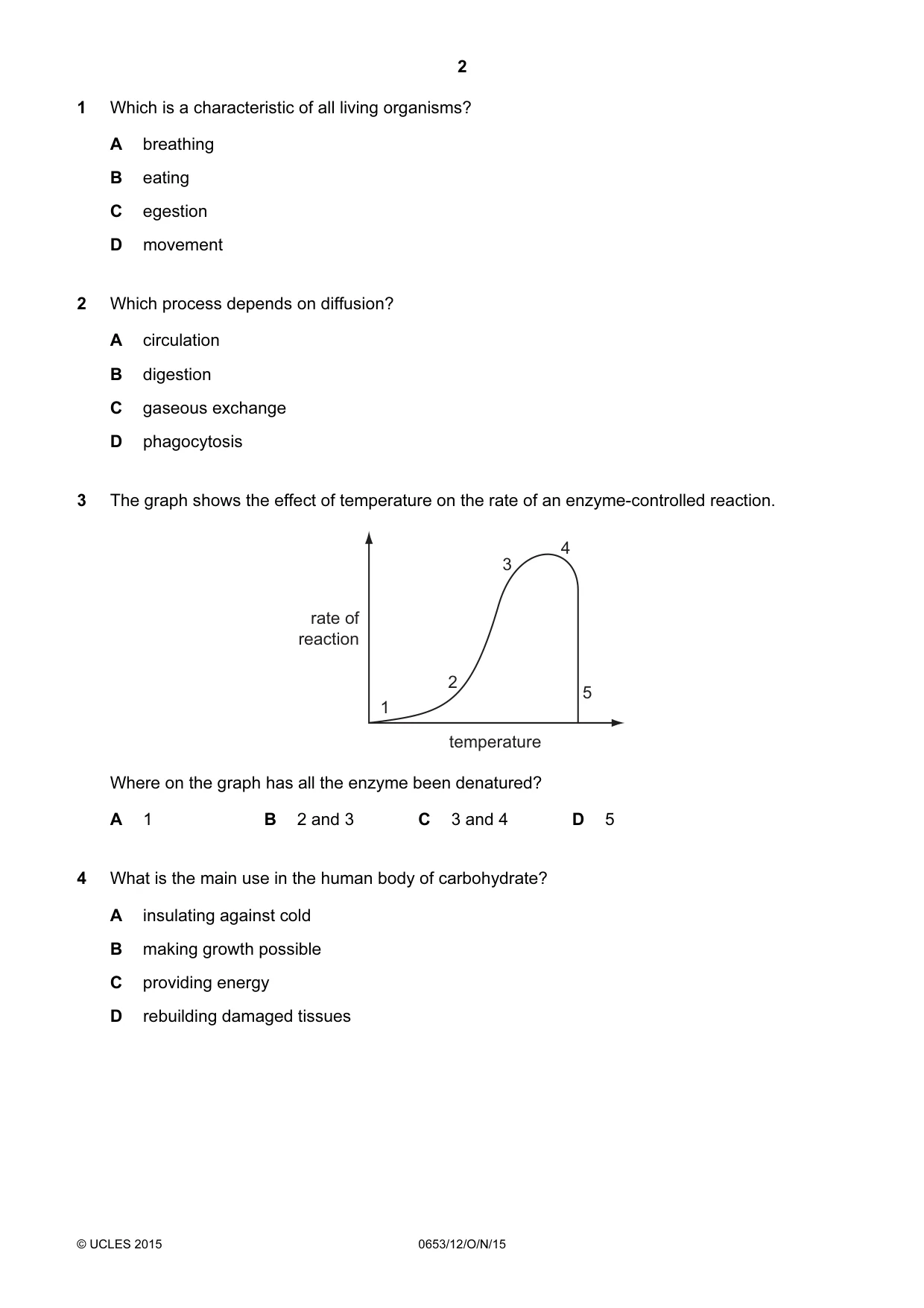 Cambridge IGCSE Science - Combined 0653 2015 Oct/Nov Paper 1 · Variant 2 question paper, page 2 of 16