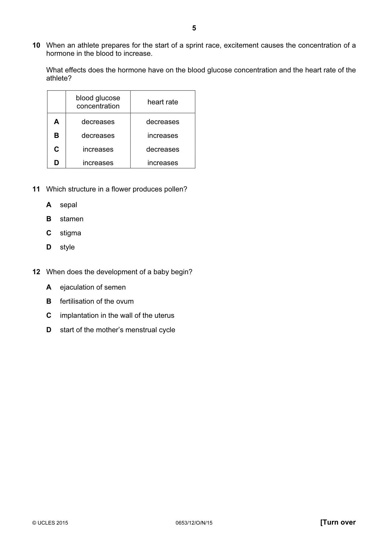 Cambridge IGCSE Science - Combined 0653 2015 Oct/Nov Paper 1 · Variant 2 question paper, page 5 of 16