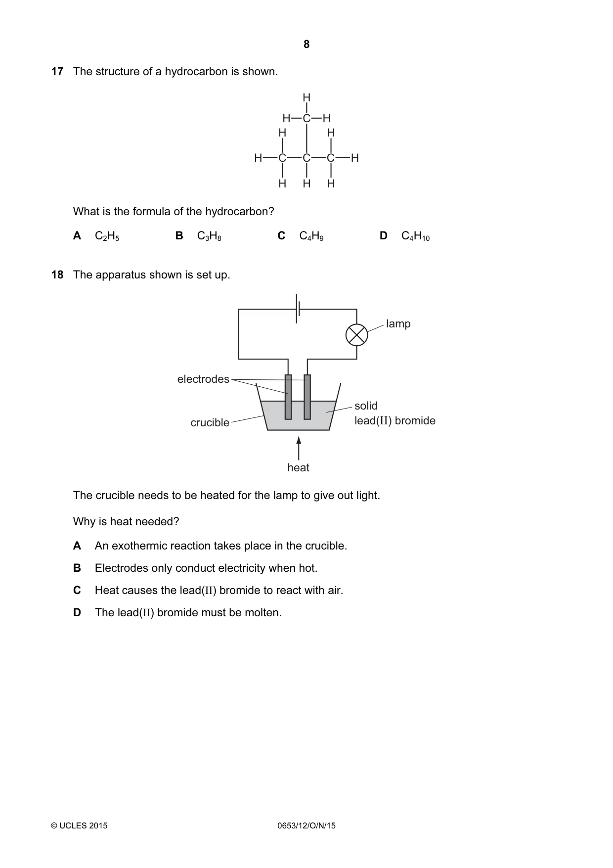 Cambridge IGCSE Science - Combined 0653 2015 Oct/Nov Paper 1 · Variant 2 question paper, page 8 of 16