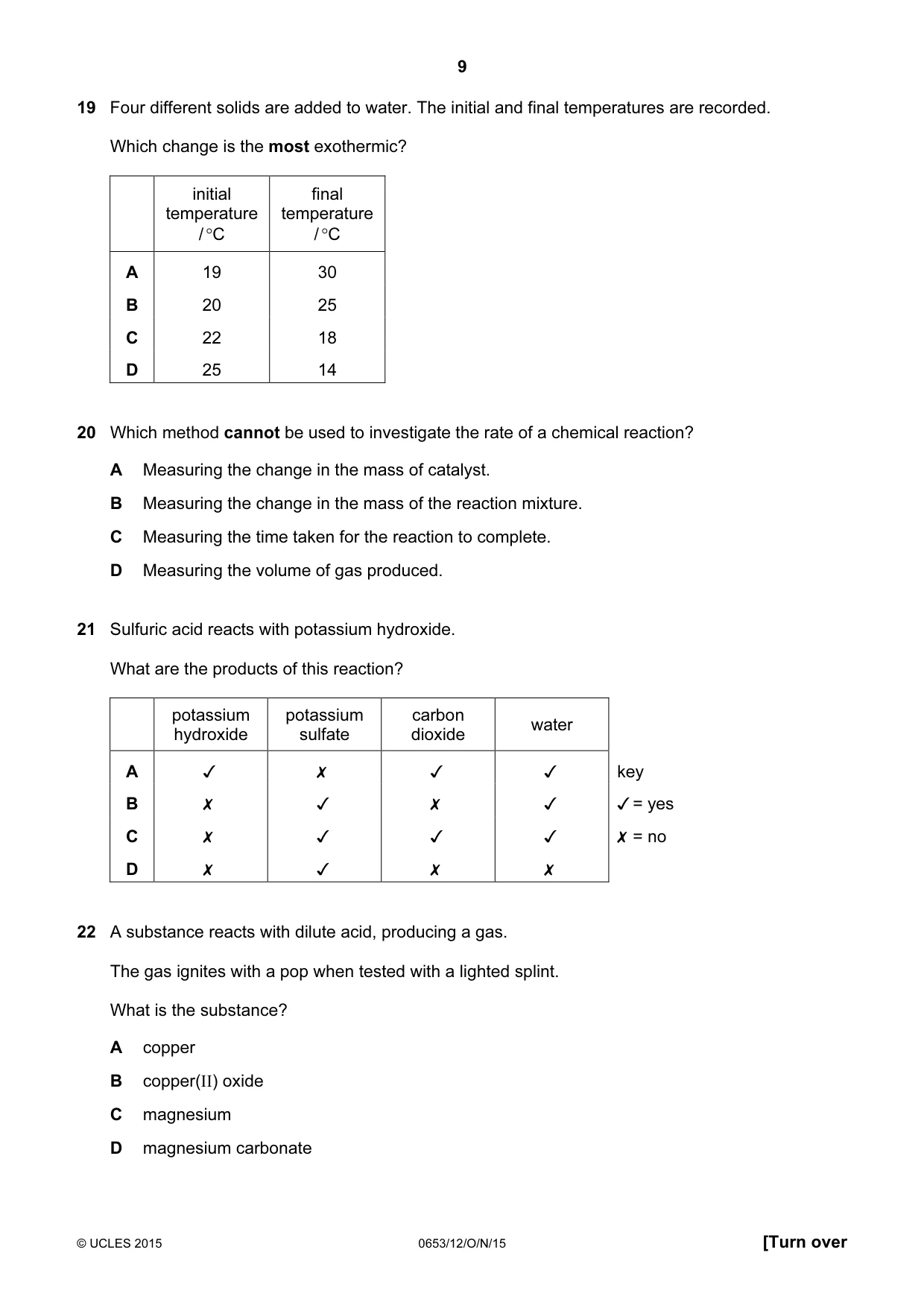 Cambridge IGCSE Science - Combined 0653 2015 Oct/Nov Paper 1 · Variant 2 question paper, page 9 of 16