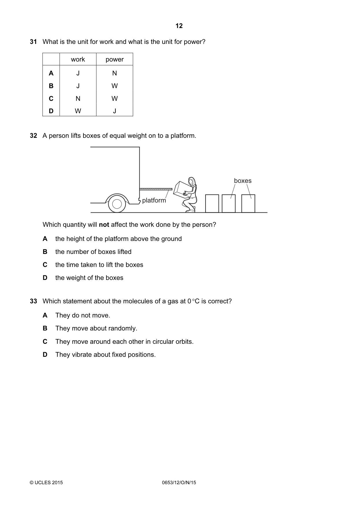 Cambridge IGCSE Science - Combined 0653 2015 Oct/Nov Paper 1 · Variant 2 question paper, page 12 of 16
