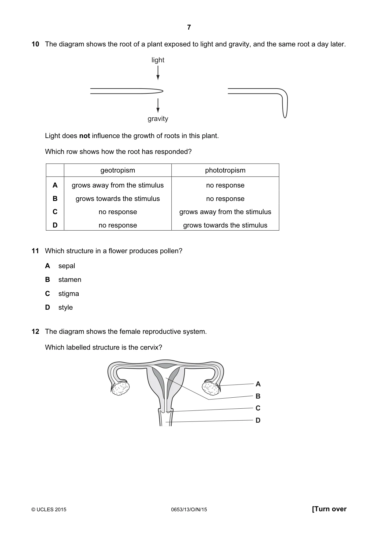 Cambridge IGCSE Science - Combined 0653 2015 Oct/Nov Paper 1 · Variant 3 question paper, page 7 of 20