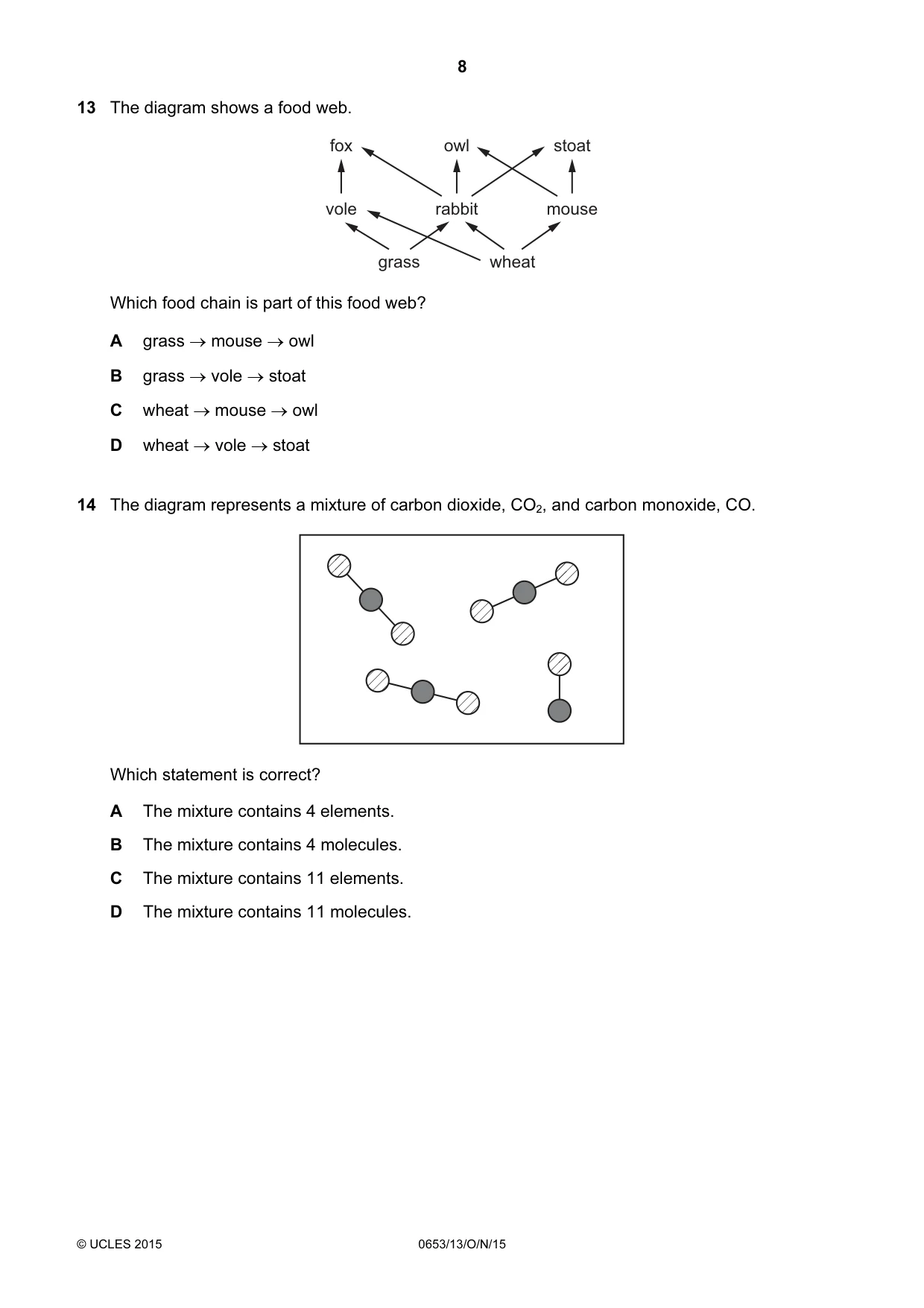 Cambridge IGCSE Science - Combined 0653 2015 Oct/Nov Paper 1 · Variant 3 question paper, page 8 of 20