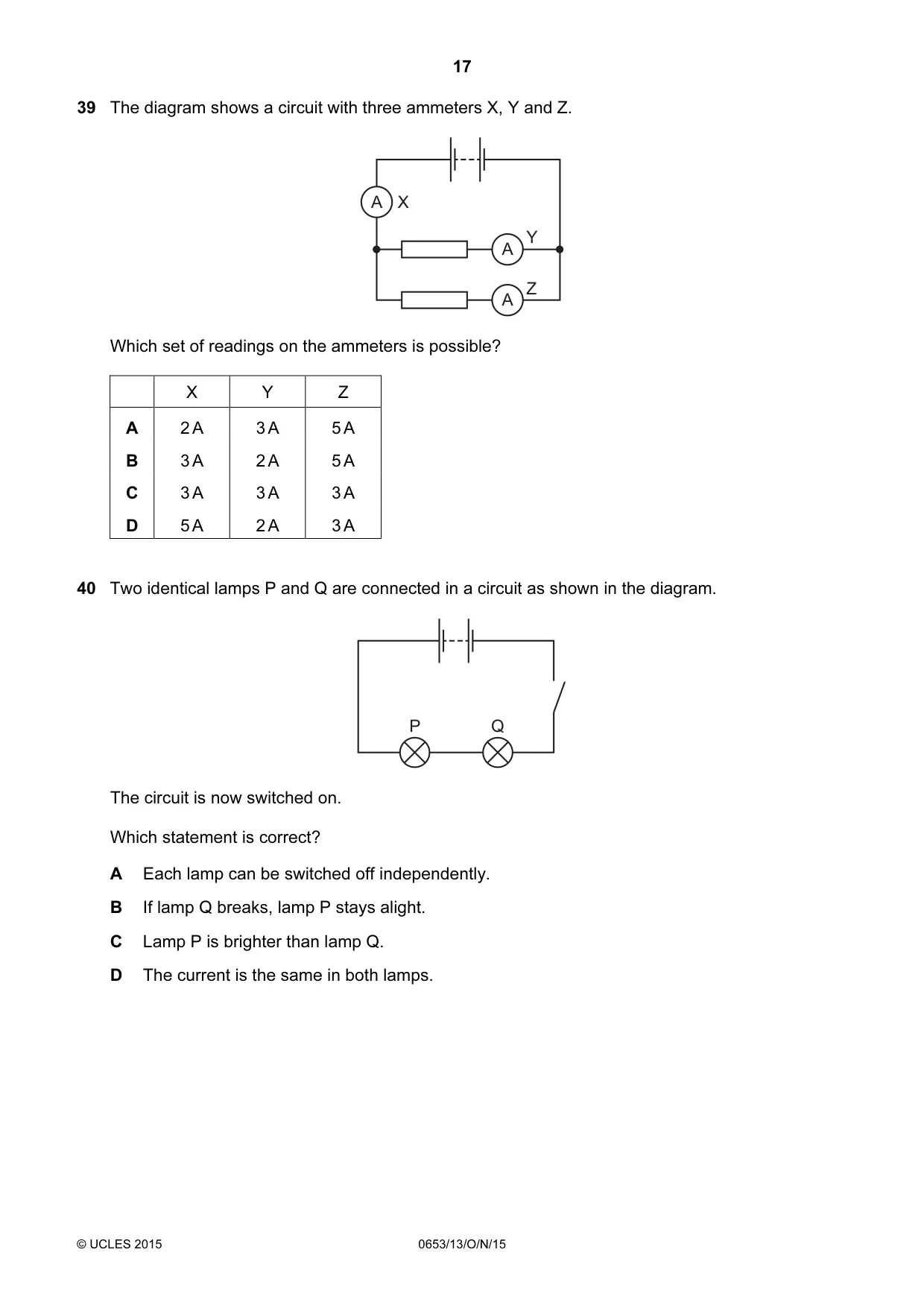 Cambridge IGCSE Science - Combined 0653 2015 Oct/Nov Paper 1 · Variant 3 question paper, page 17 of 20