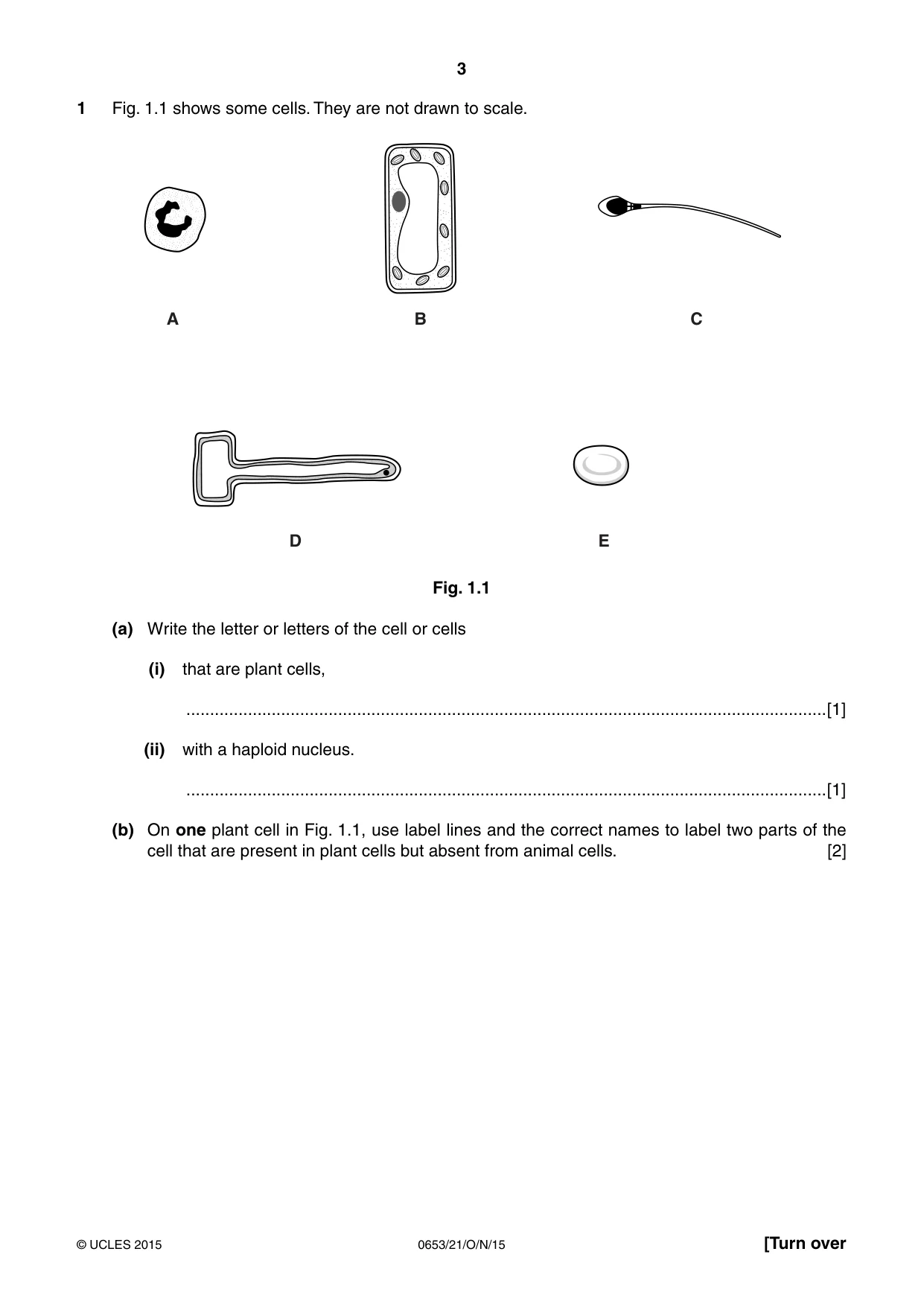 Cambridge IGCSE Science - Combined 0653 2015 Oct/Nov Paper 2 · Variant 1 question paper, page 3 of 24