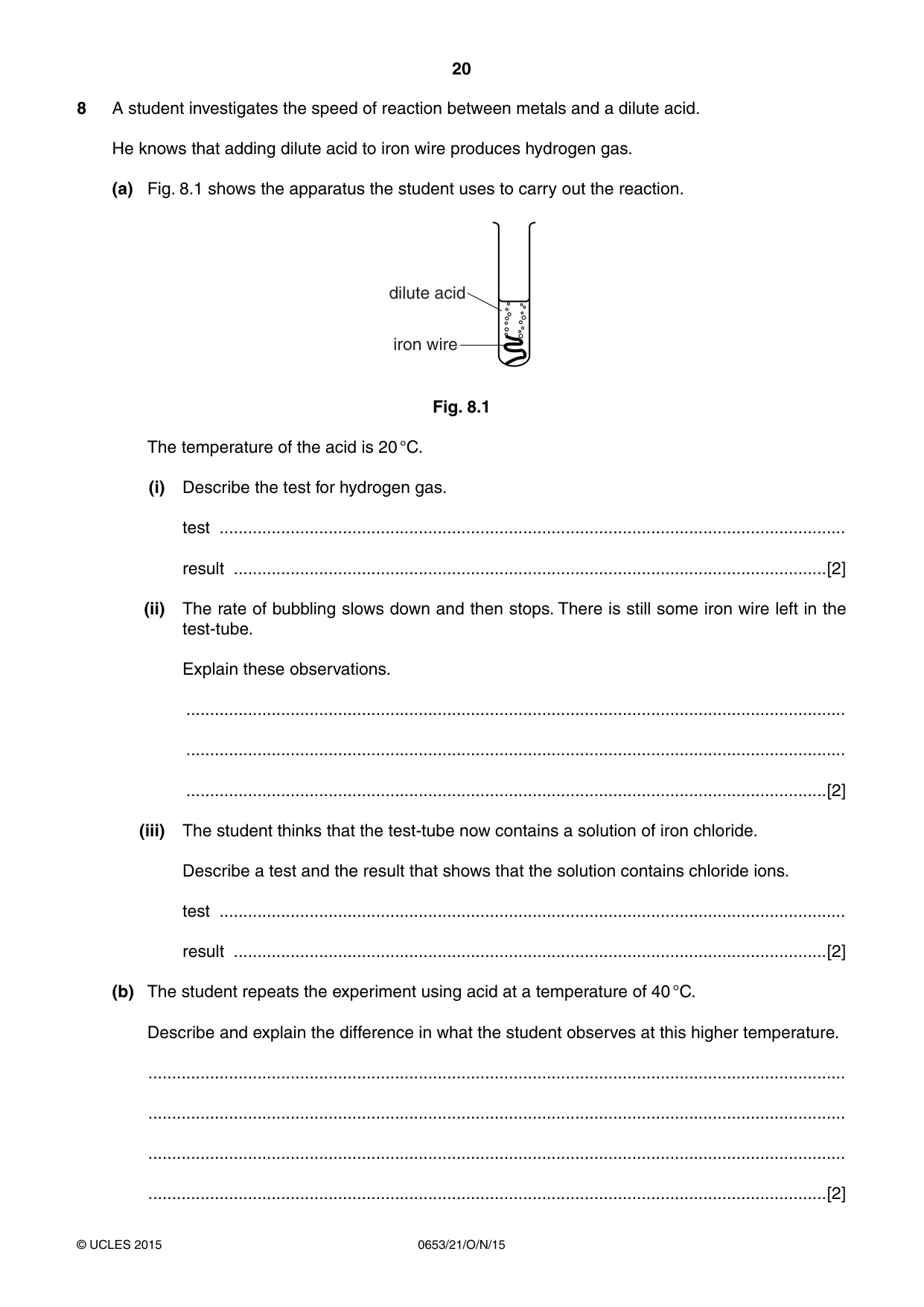 Cambridge IGCSE Science - Combined 0653 2015 Oct/Nov Paper 2 · Variant 1 question paper, page 20 of 24