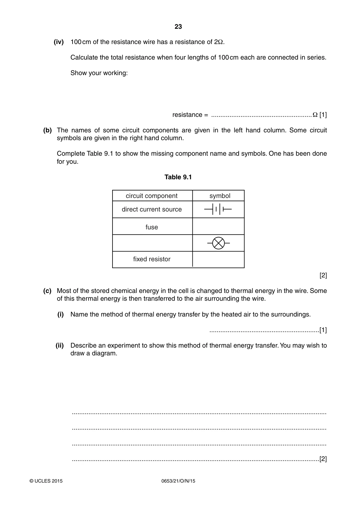 Cambridge IGCSE Science - Combined 0653 2015 Oct/Nov Paper 2 · Variant 1 question paper, page 23 of 24