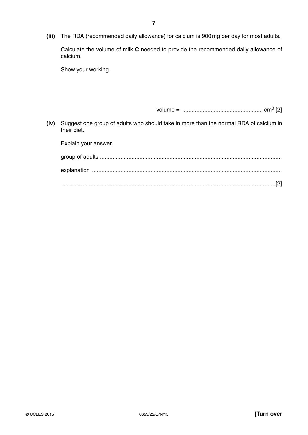Cambridge IGCSE Science - Combined 0653 2015 Oct/Nov Paper 2 · Variant 2 question paper, page 7 of 24