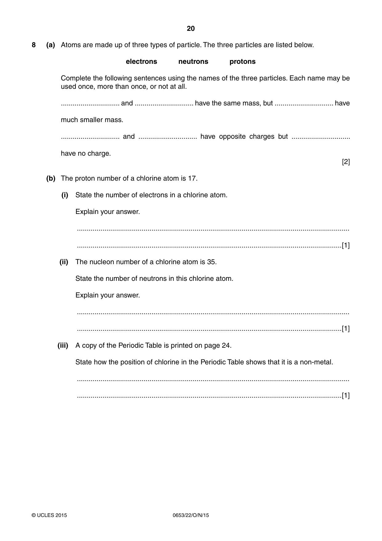 Cambridge IGCSE Science - Combined 0653 2015 Oct/Nov Paper 2 · Variant 2 question paper, page 20 of 24