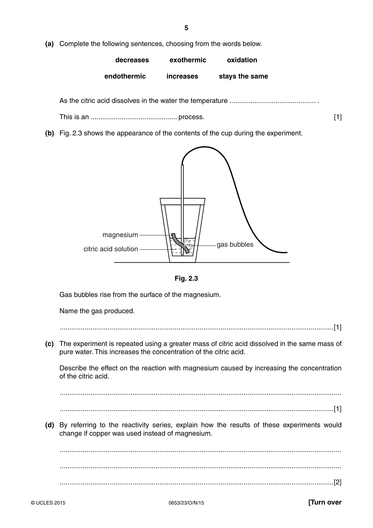 Cambridge IGCSE Science - Combined 0653 2015 Oct/Nov Paper 2 · Variant 3 question paper, page 5 of 24