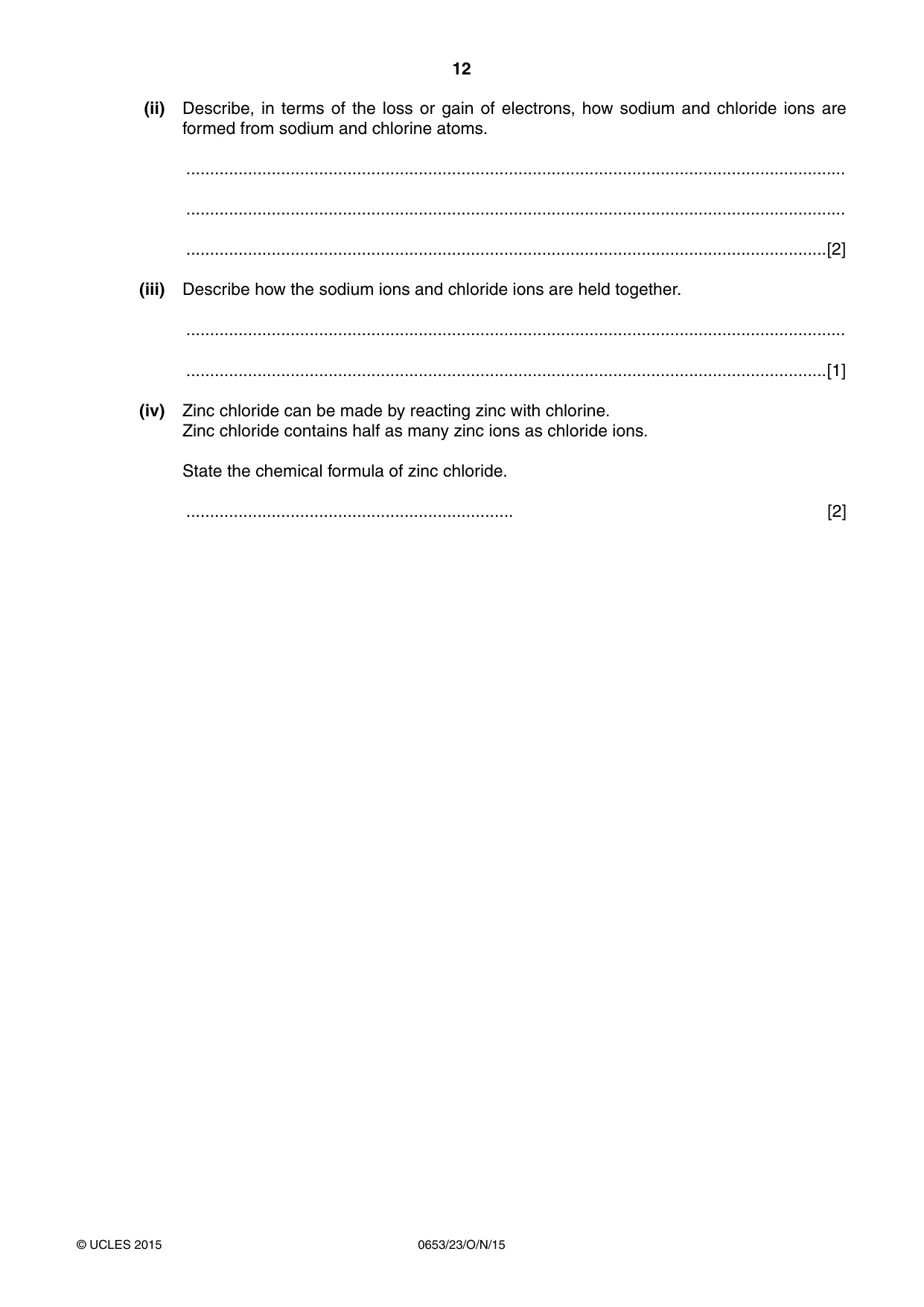 Cambridge IGCSE Science - Combined 0653 2015 Oct/Nov Paper 2 · Variant 3 question paper, page 12 of 24