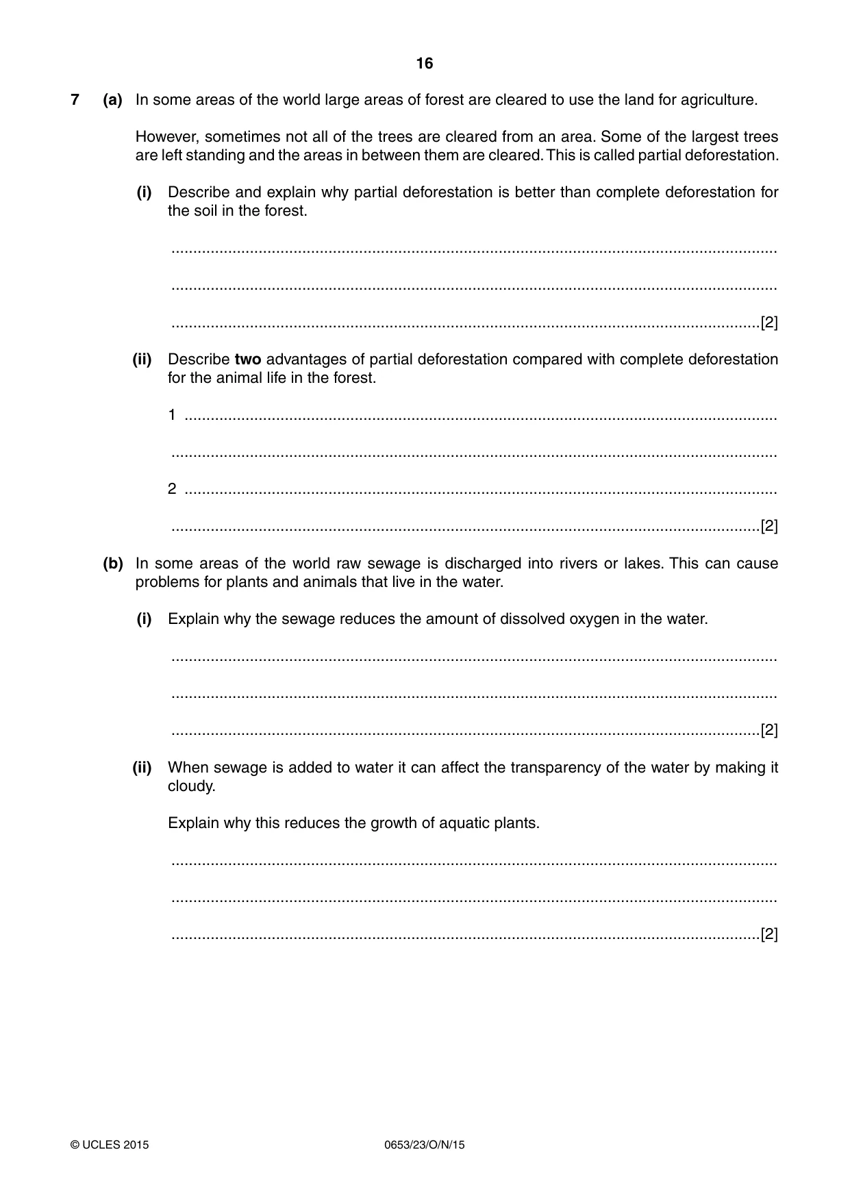 Cambridge IGCSE Science - Combined 0653 2015 Oct/Nov Paper 2 · Variant 3 question paper, page 16 of 24