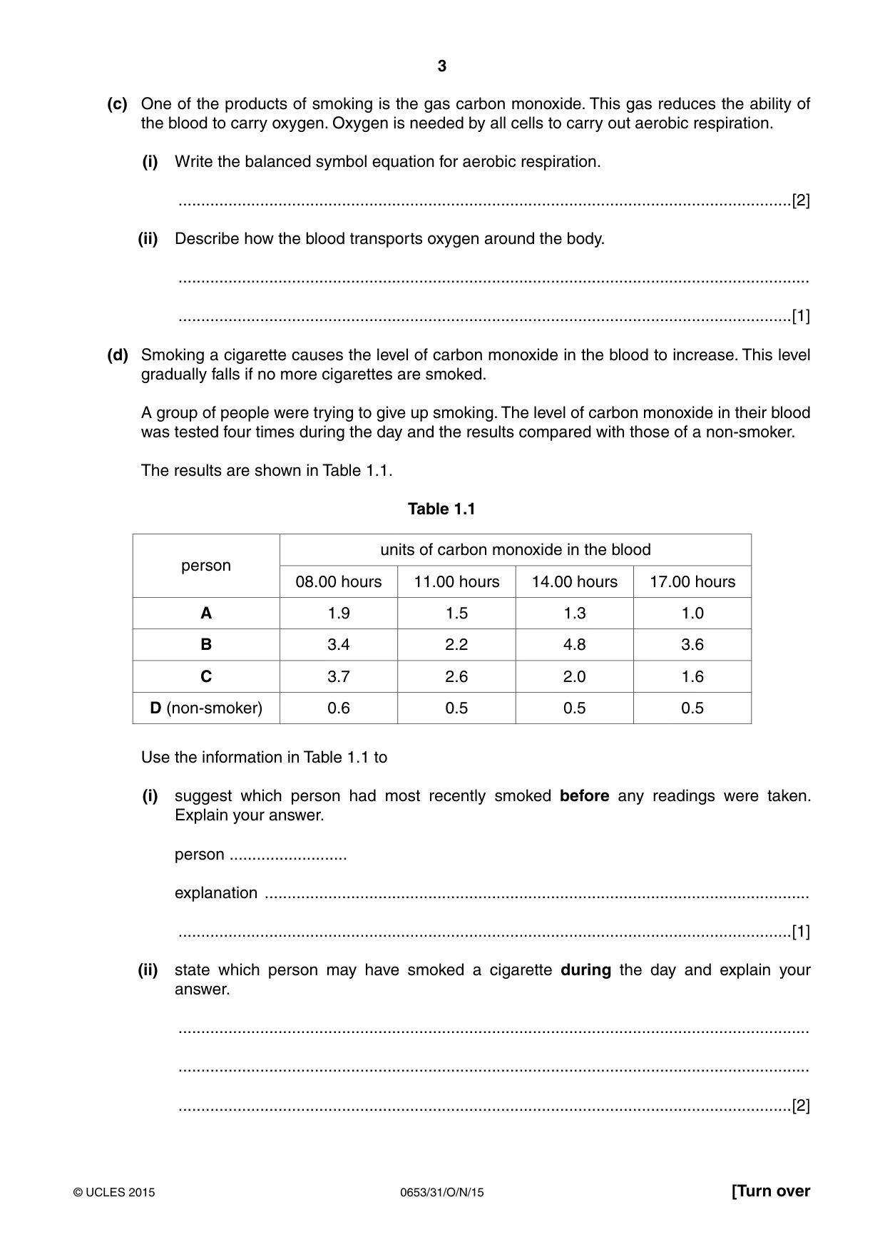 Cambridge IGCSE Science - Combined 0653 2015 Oct/Nov Paper 3 · Variant 1 question paper, page 3 of 24