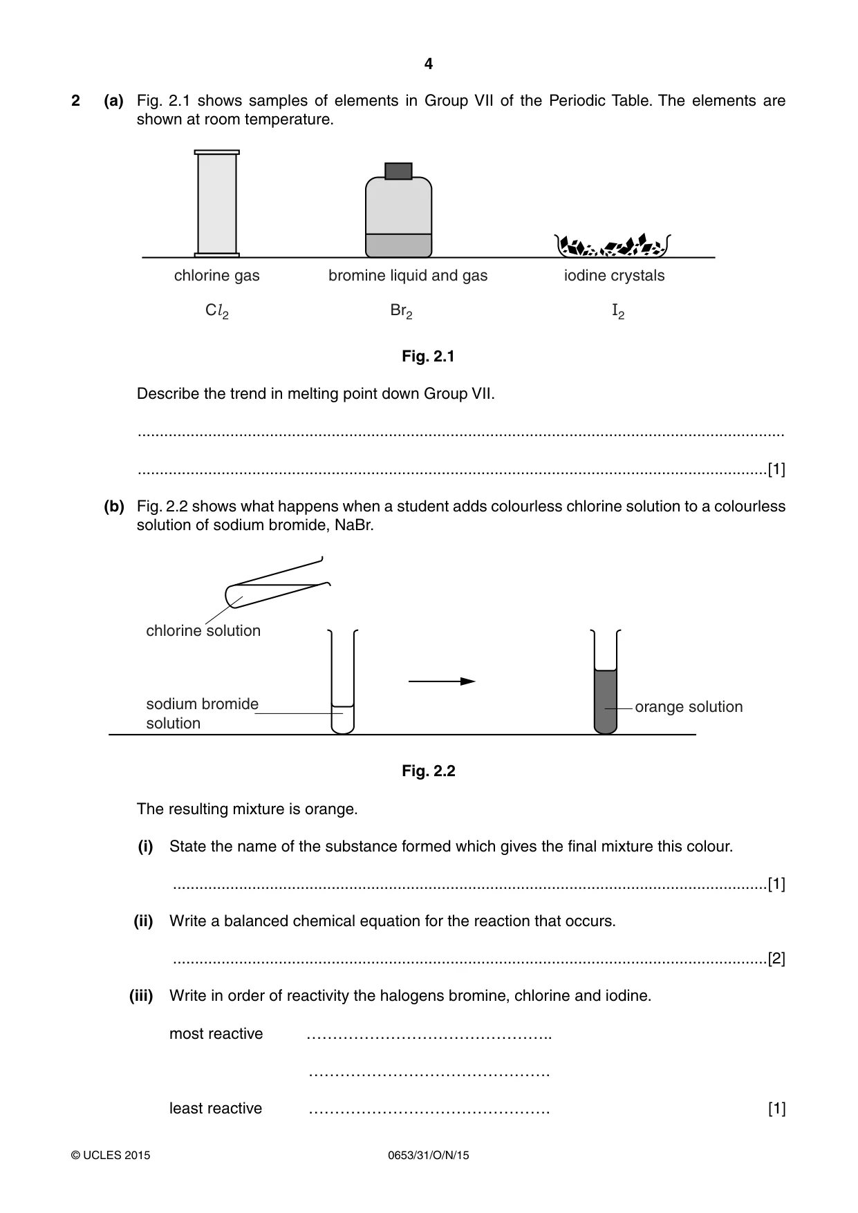 Cambridge IGCSE Science - Combined 0653 2015 Oct/Nov Paper 3 · Variant 1 question paper, page 4 of 24