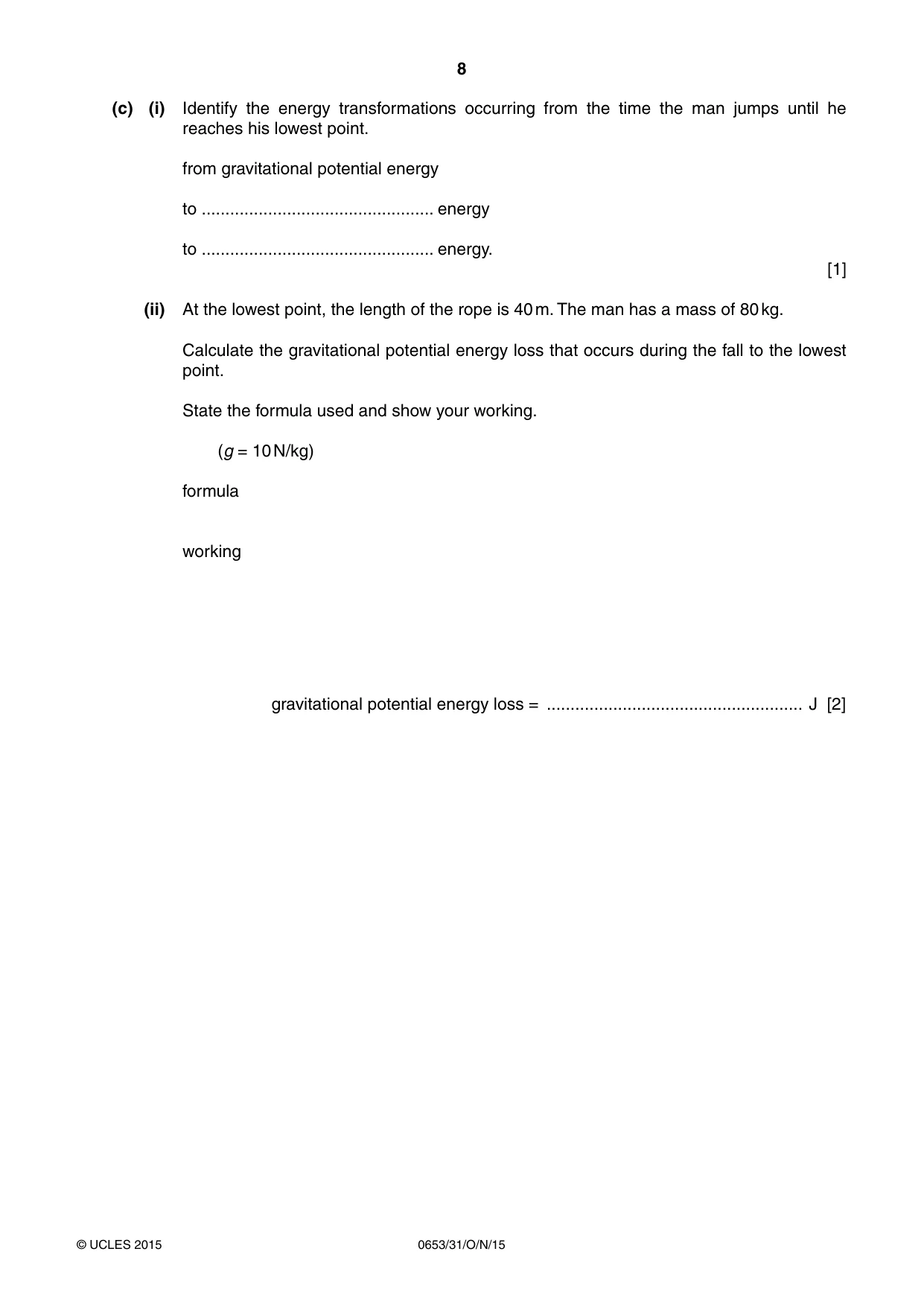Cambridge IGCSE Science - Combined 0653 2015 Oct/Nov Paper 3 · Variant 1 question paper, page 8 of 24