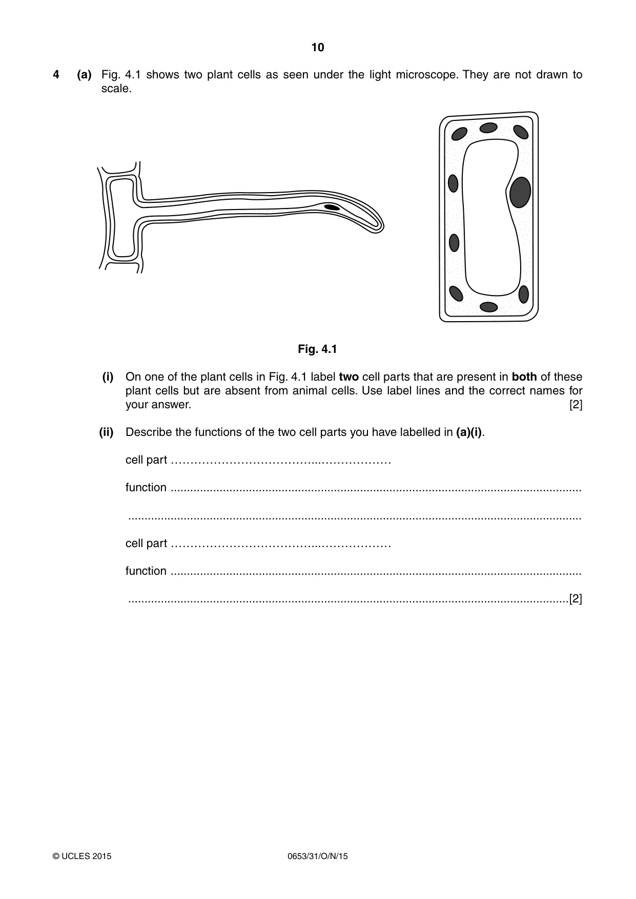 Cambridge IGCSE Science - Combined 0653 2015 Oct/Nov Paper 3 · Variant 1 question paper, page 10 of 24