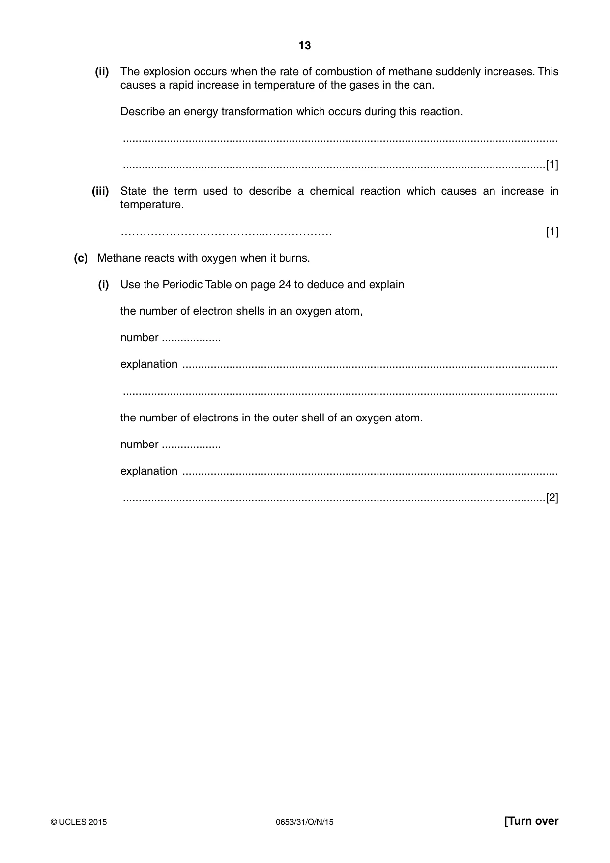 Cambridge IGCSE Science - Combined 0653 2015 Oct/Nov Paper 3 · Variant 1 question paper, page 13 of 24