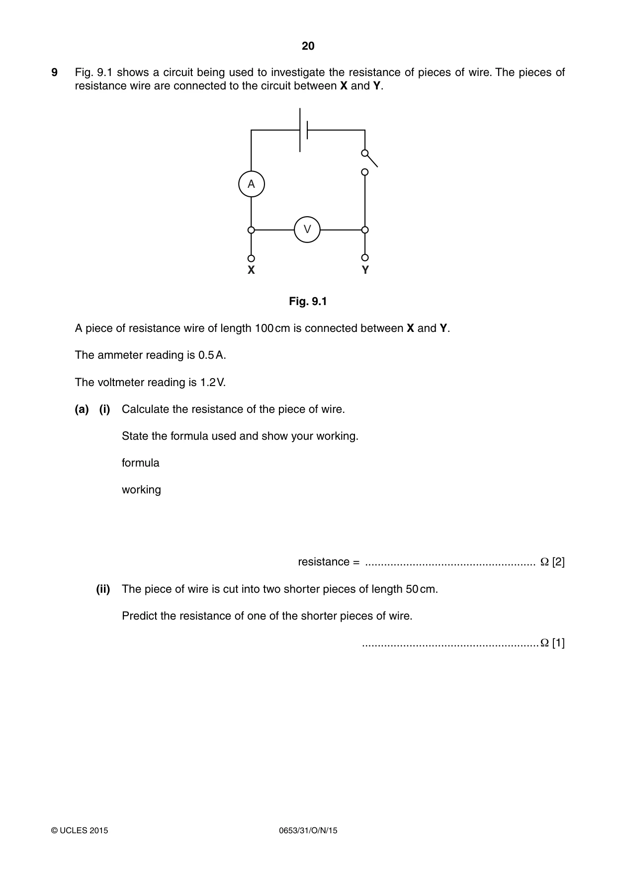 Cambridge IGCSE Science - Combined 0653 2015 Oct/Nov Paper 3 · Variant 1 question paper, page 20 of 24