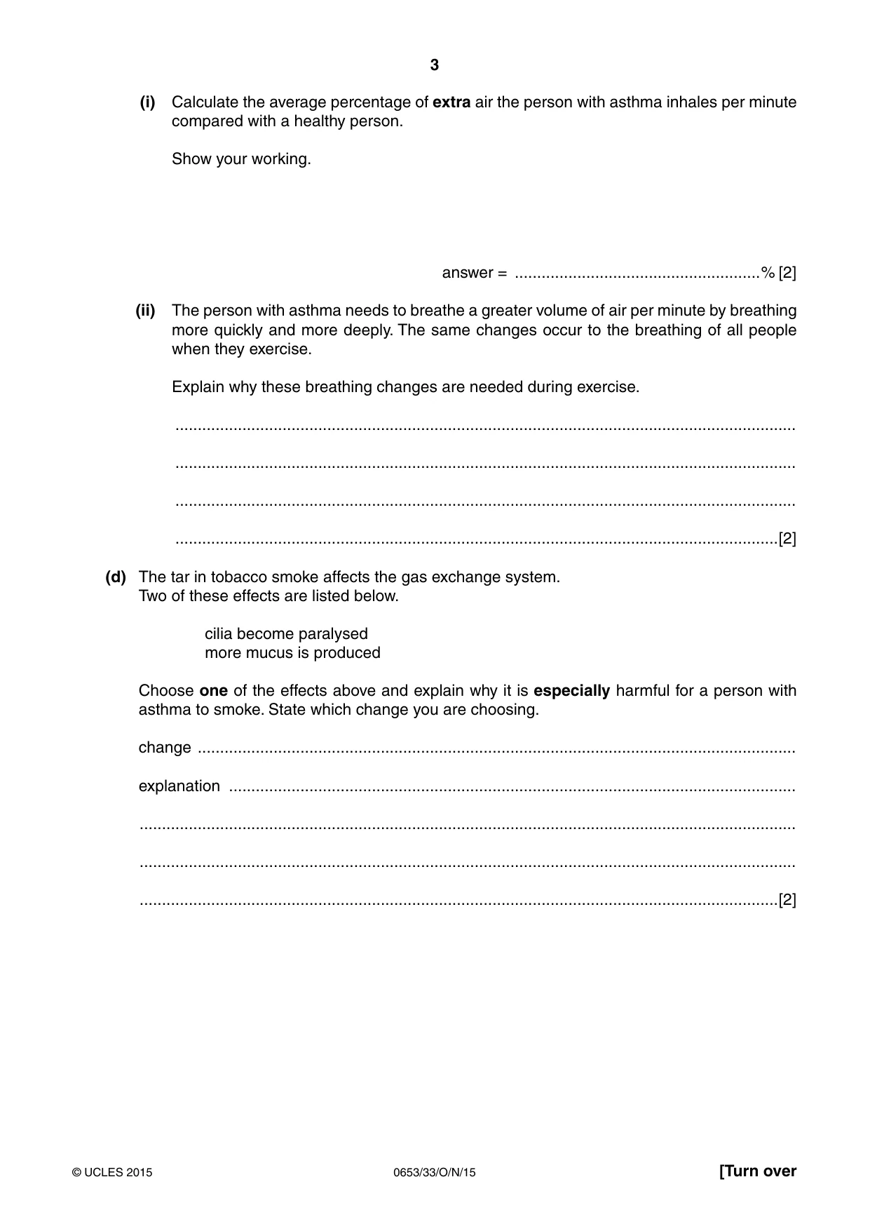 Cambridge IGCSE Science - Combined 0653 2015 Oct/Nov Paper 3 · Variant 3 question paper, page 3 of 28