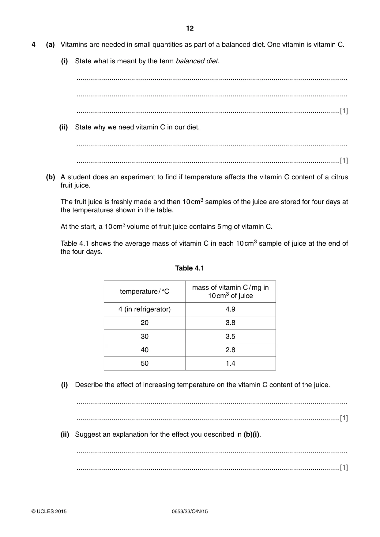 Cambridge IGCSE Science - Combined 0653 2015 Oct/Nov Paper 3 · Variant 3 question paper, page 12 of 28