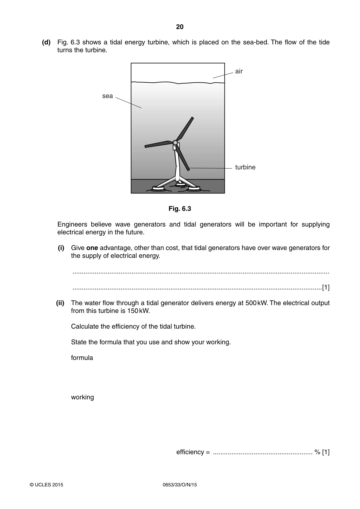 Cambridge IGCSE Science - Combined 0653 2015 Oct/Nov Paper 3 · Variant 3 question paper, page 20 of 28