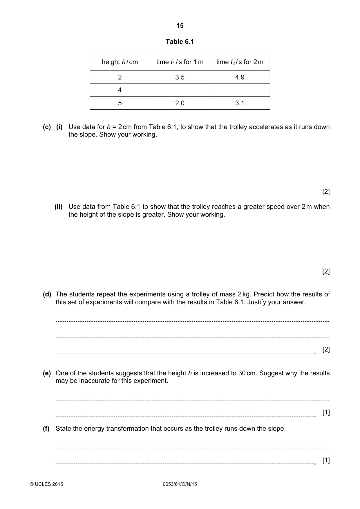 Cambridge IGCSE Science - Combined 0653 2015 Oct/Nov Paper 6 · Variant 1 question paper, page 15 of 16