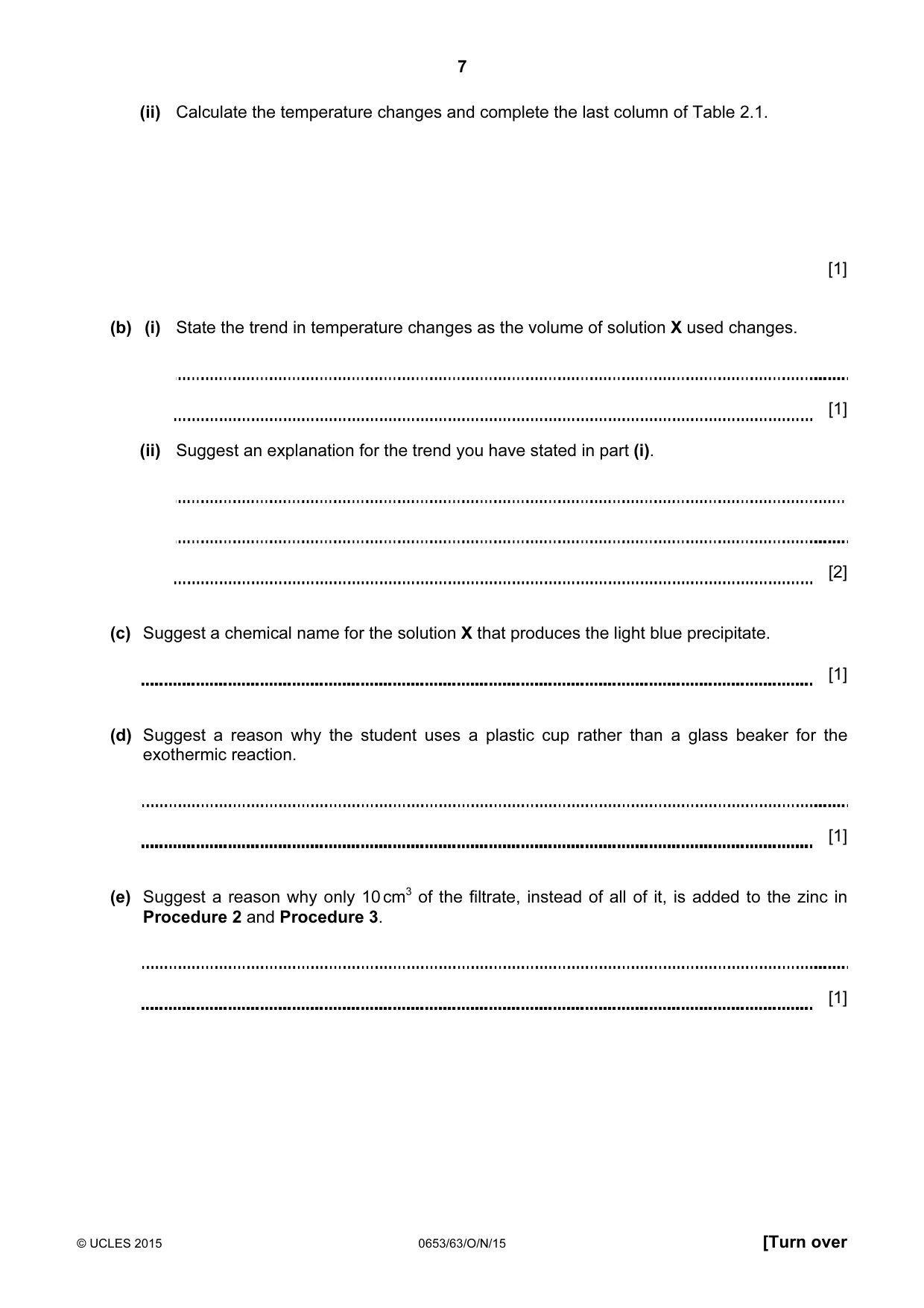 Cambridge IGCSE Science - Combined 0653 2015 Oct/Nov Paper 6 · Variant 3 question paper, page 7 of 20
